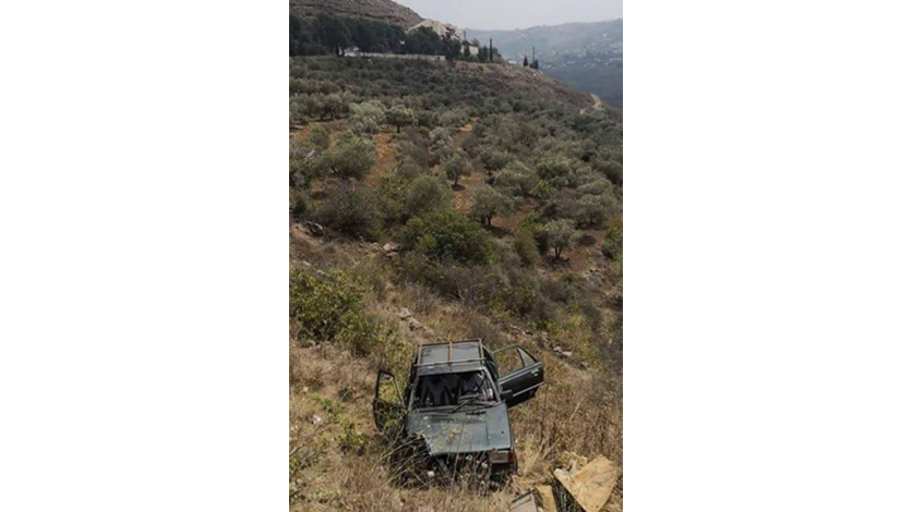 The decline of a car in a valley in Akkar A car departed from its course on the road between the cities of Sheikh Mohammed and Mashha in Akkar