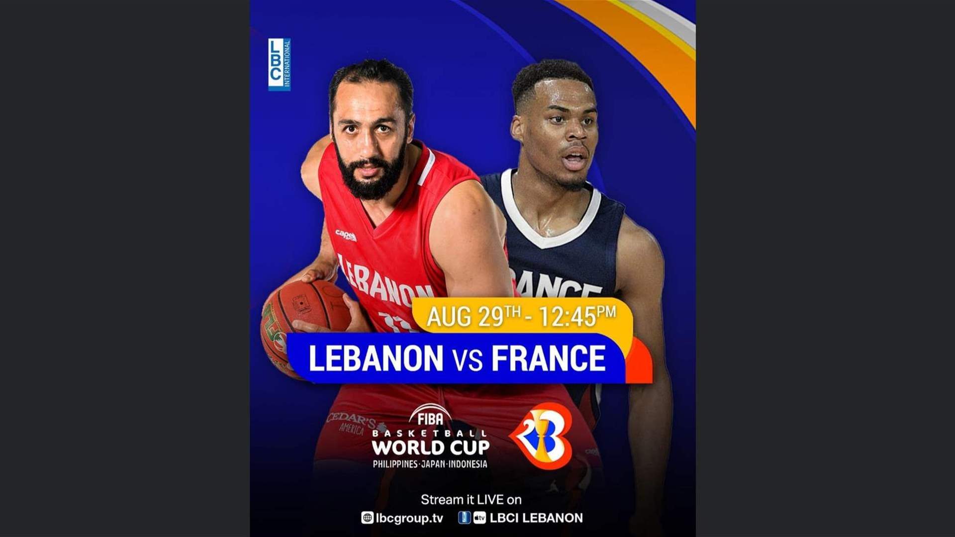 Tip off Alert! Lebanon vs France in the FIBA Basketball World Cup at 1245 PM