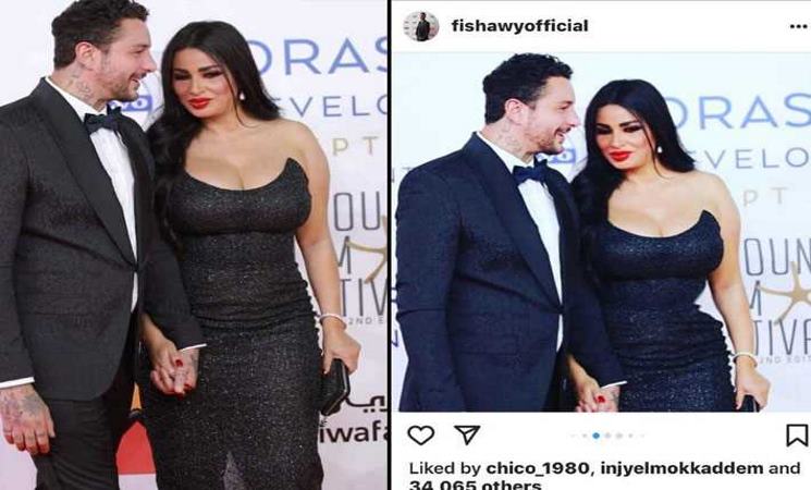 استخدم أحمد الفيشاوي برنامج فوتوشوب ليُصغّر خصر زوجته