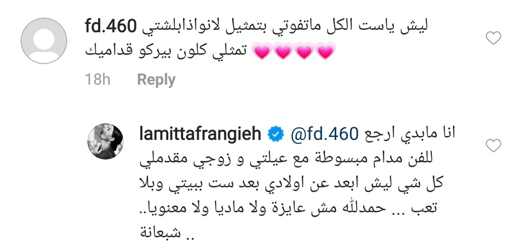 لاميتا فرنجية ترفض خوض مجال التمثيل: "زوجي مقدّملي كل شي وشبعانة" 