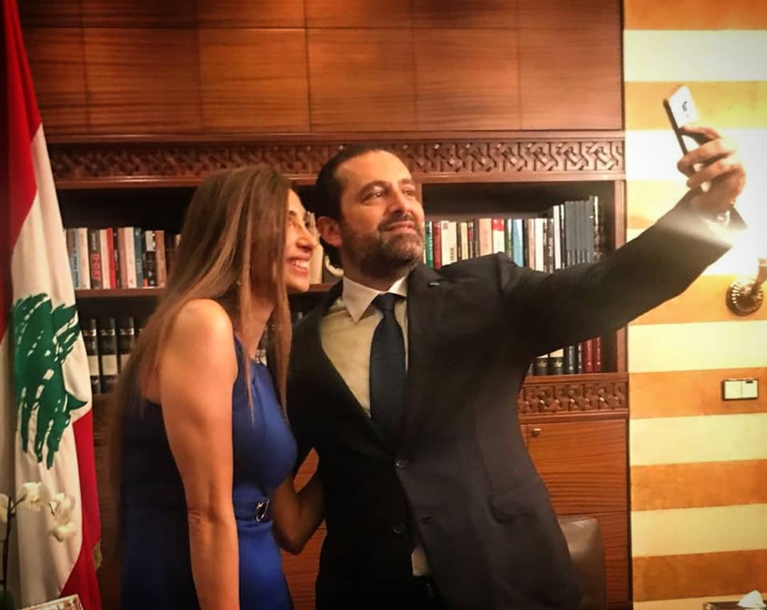  صورة تجمع الرئيس المكلف سعد الحريري مع جويس عزّام 