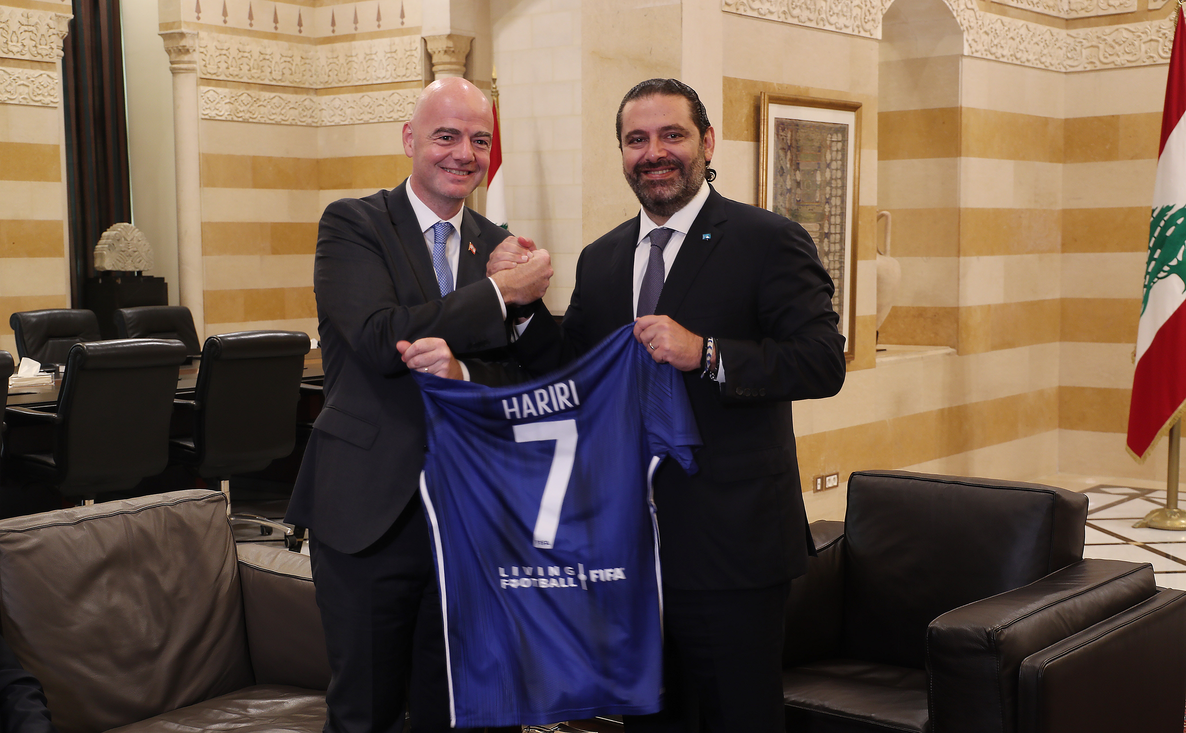 الحريري ورئيس الاتحاد الدولي لكرة القدم