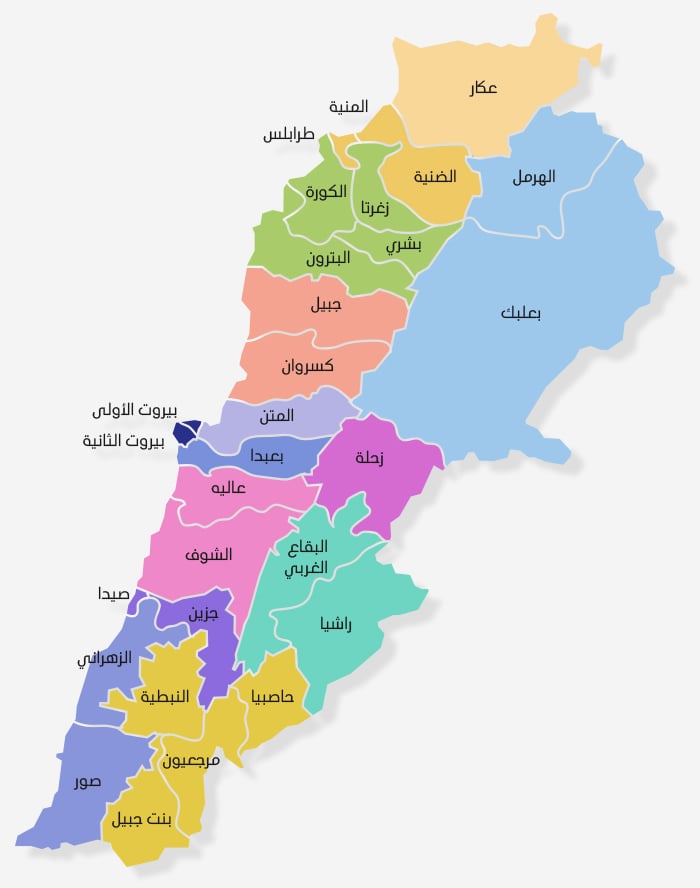Ливан карта