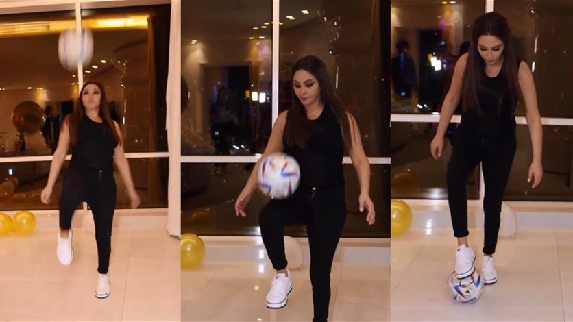 اليسا ترقّص طابة كرة القدم وتثير إعجاب الجمهور (فيديو) - Lebanon