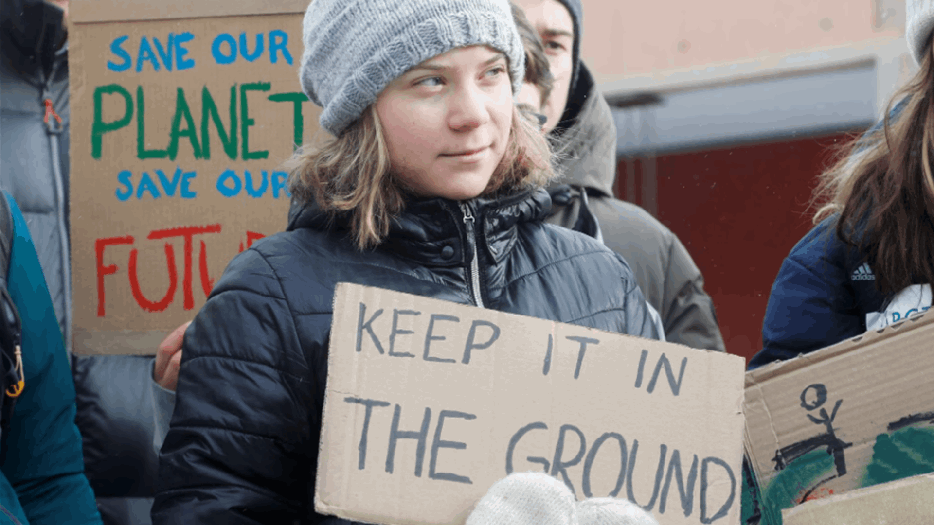 &#39;Keep it in the ground&#39; Greta Thunberg tells protest at end of WEF