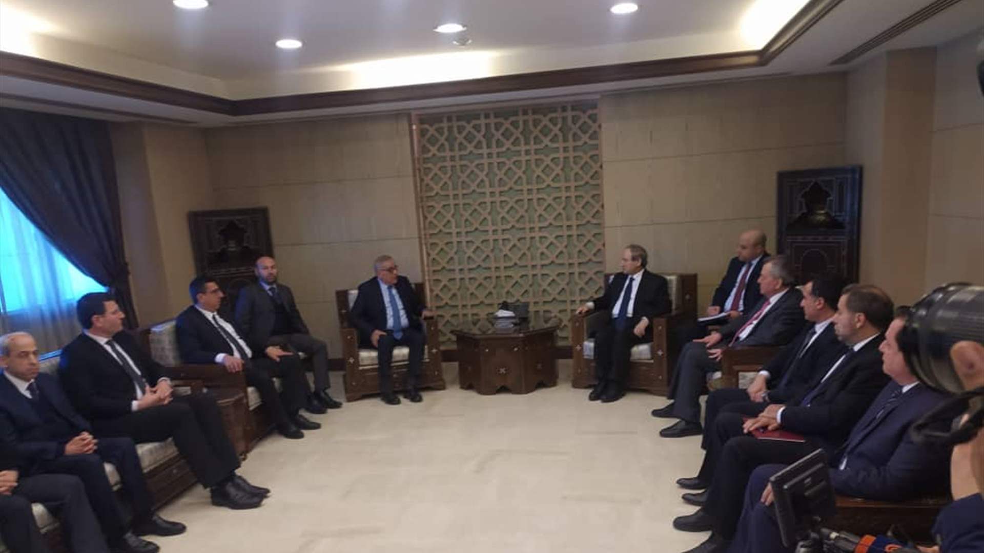 وزير الخارجية السوري فيصل المقداد يستقبل الوفد الوزاري اللبناني في سوريا