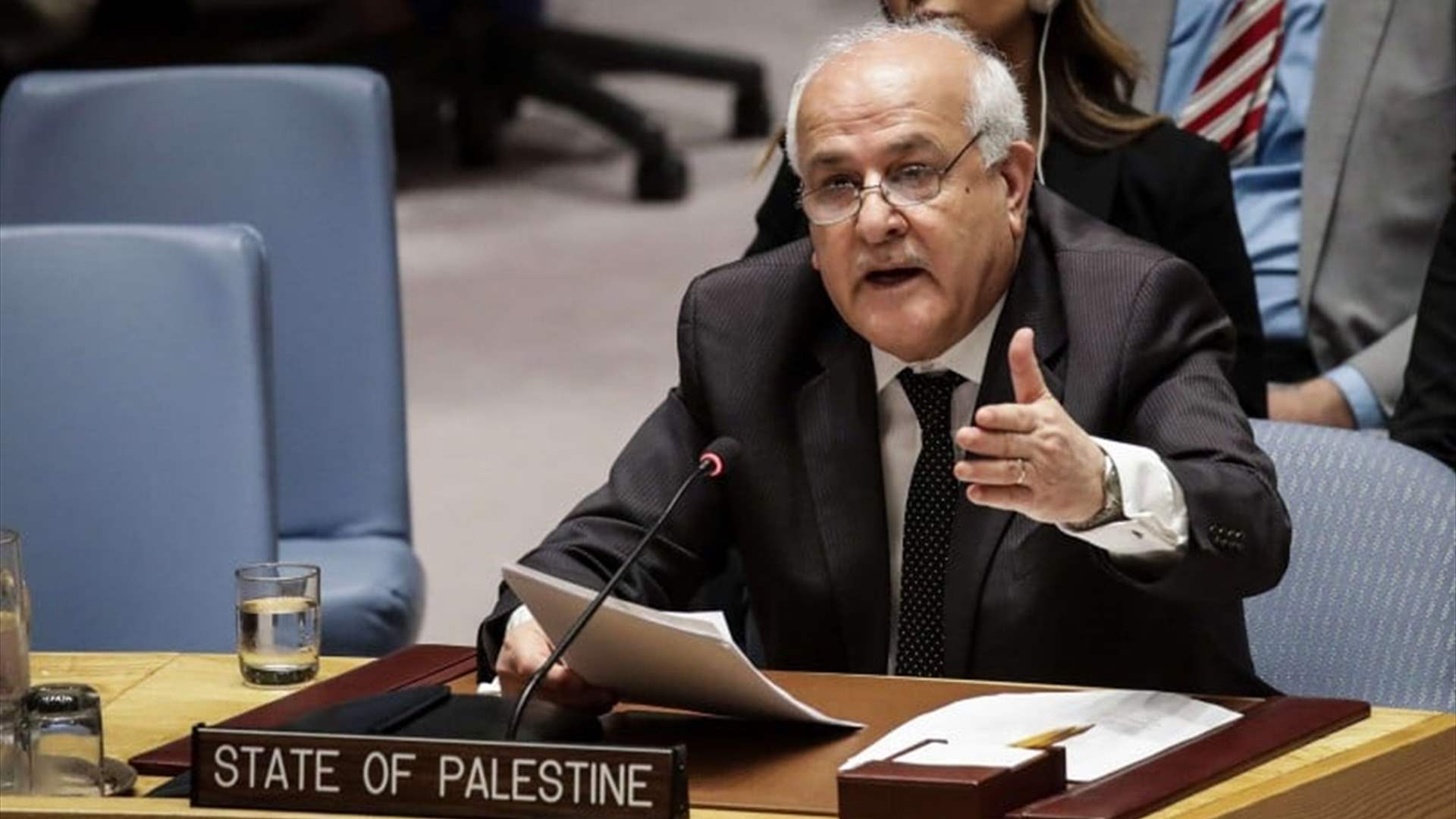 السفير الفلسطيني يدعو مجلس الأمن الدولي لـ&quot;حماية&quot; مواطنيه المدنيين