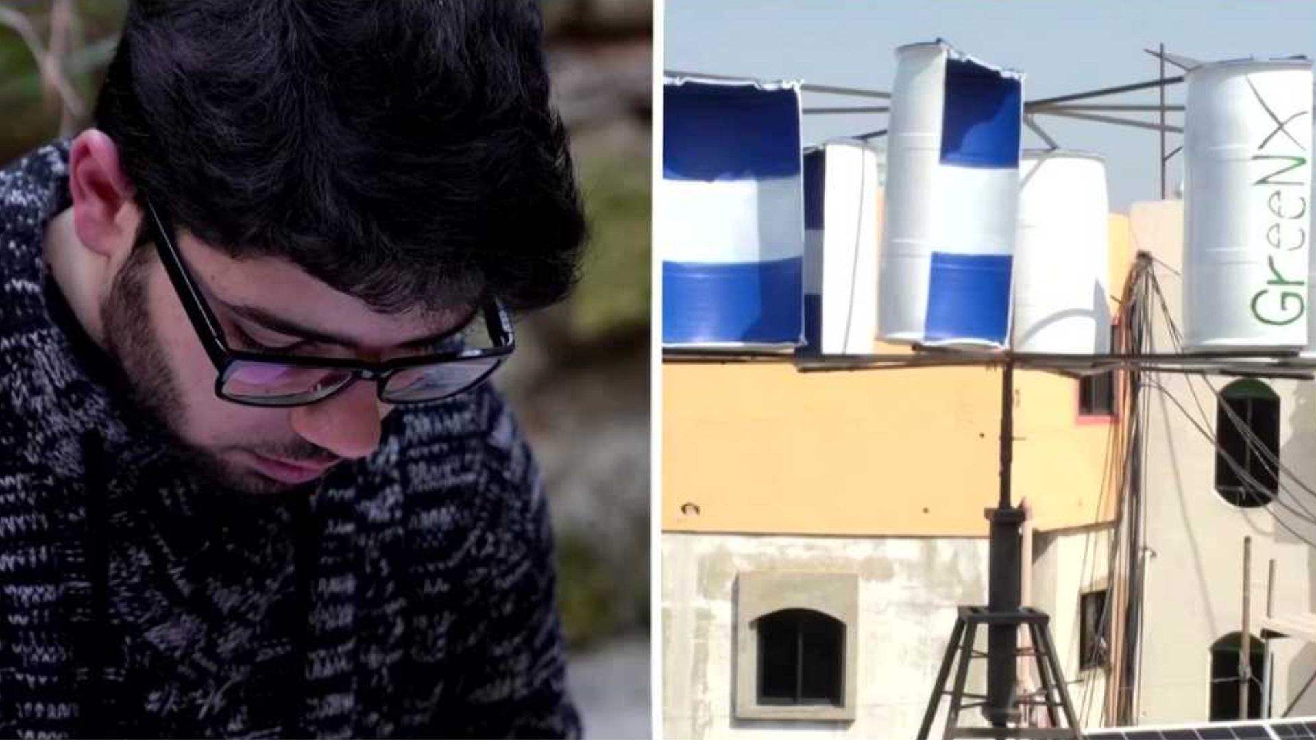 Young man builds wind turbine generating electricity from his family, neighbors