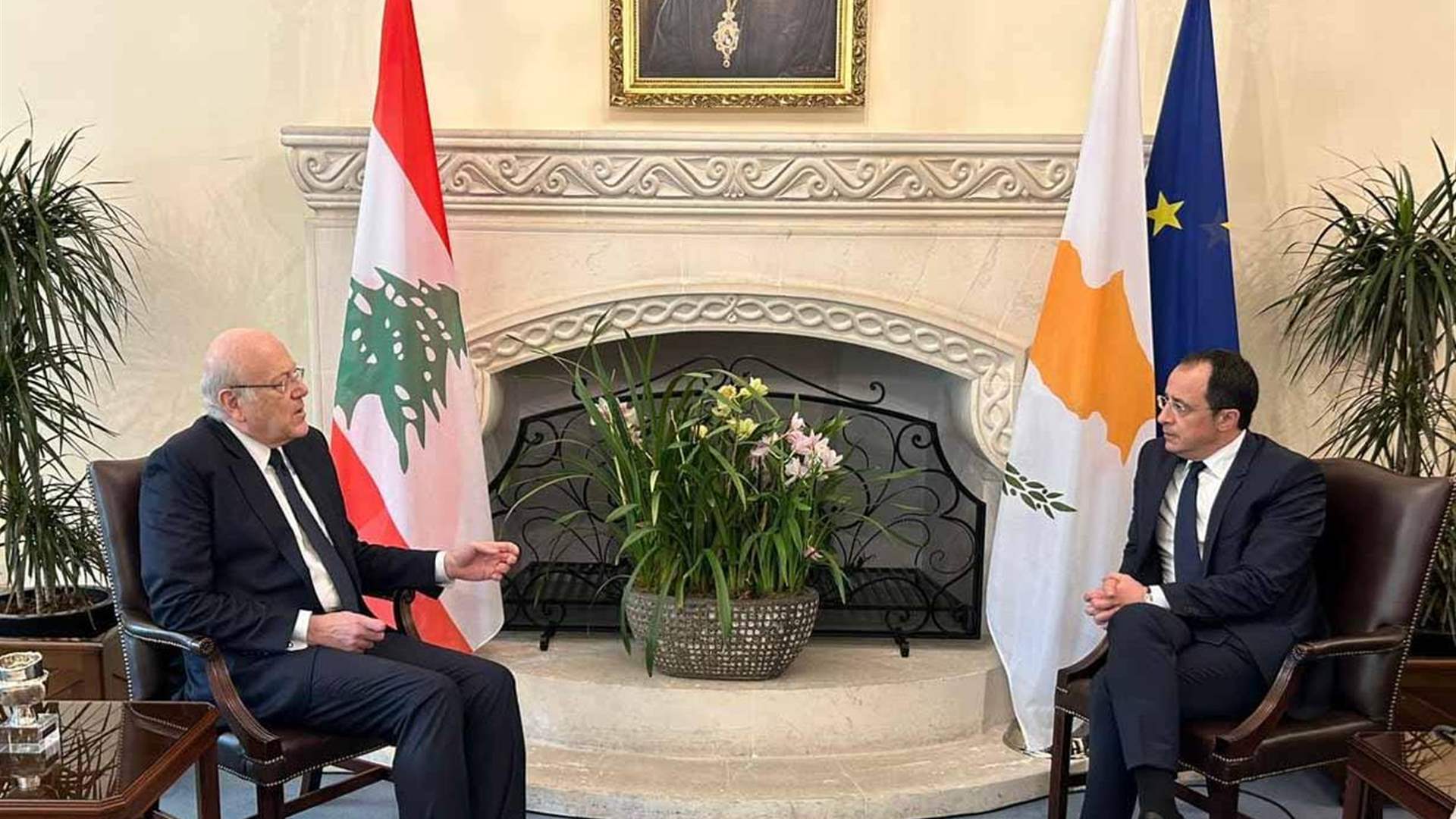 ميقاتي يلتقي الرئيس القبرصي في نيقوسيا: الكثير من مجالات التعاون السياحي والخدماتي والانمائي