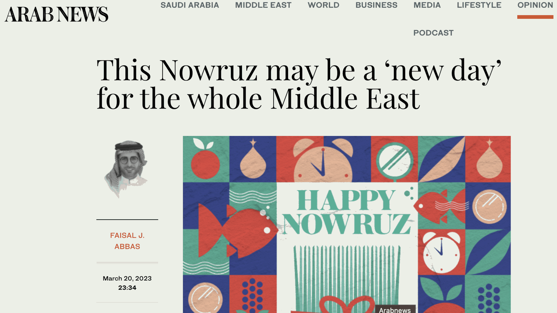 Arab News joins the Nowruz celebrations, heralding a new era for Middle Eastern ties