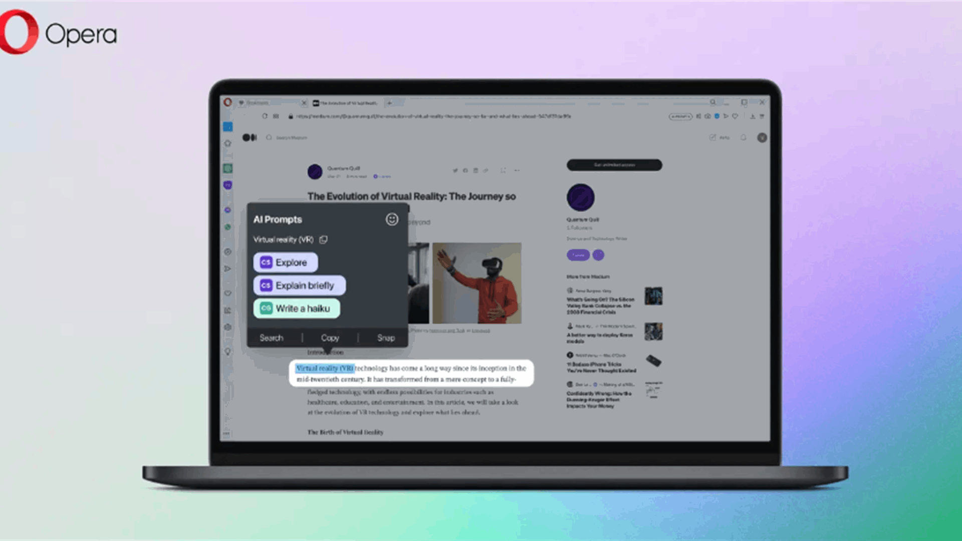 Opera browser adds ChatGPT and AI summarization features