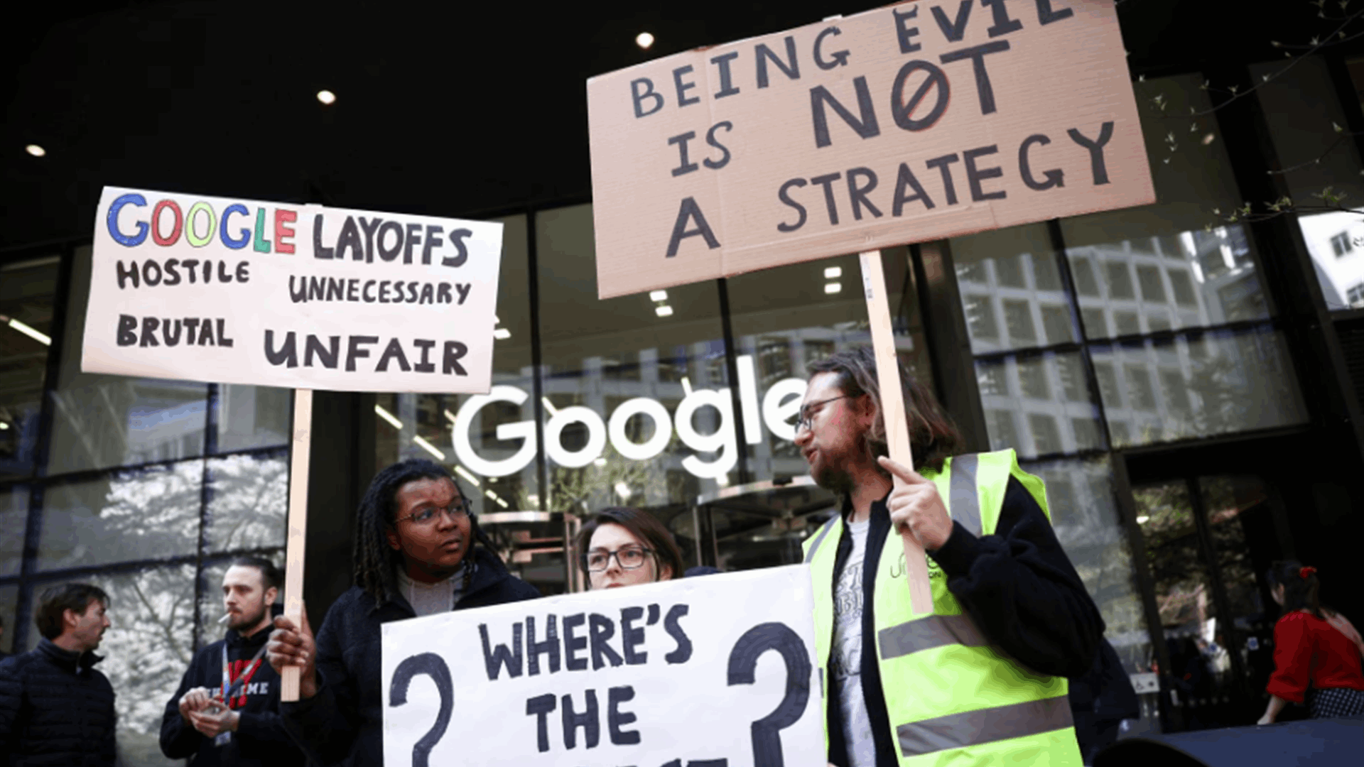 Google workers in London stage walkout over job cuts