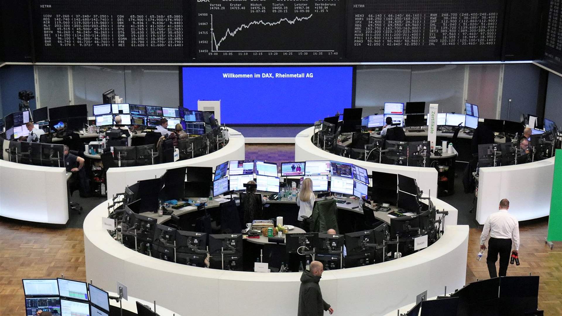 European shares fall as data signals slower economic recovery
