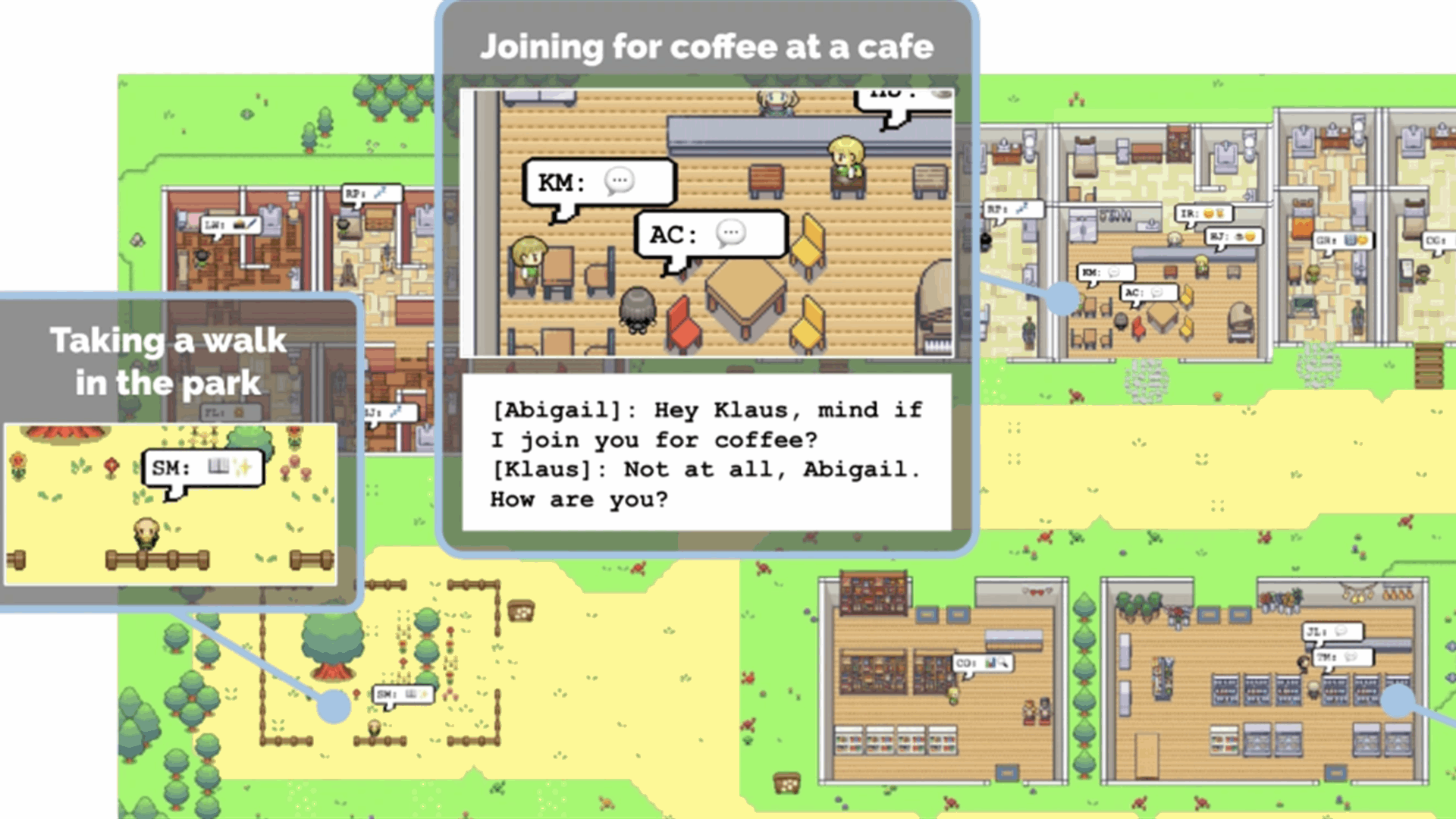 Researchers populated a tiny virtual town with AI