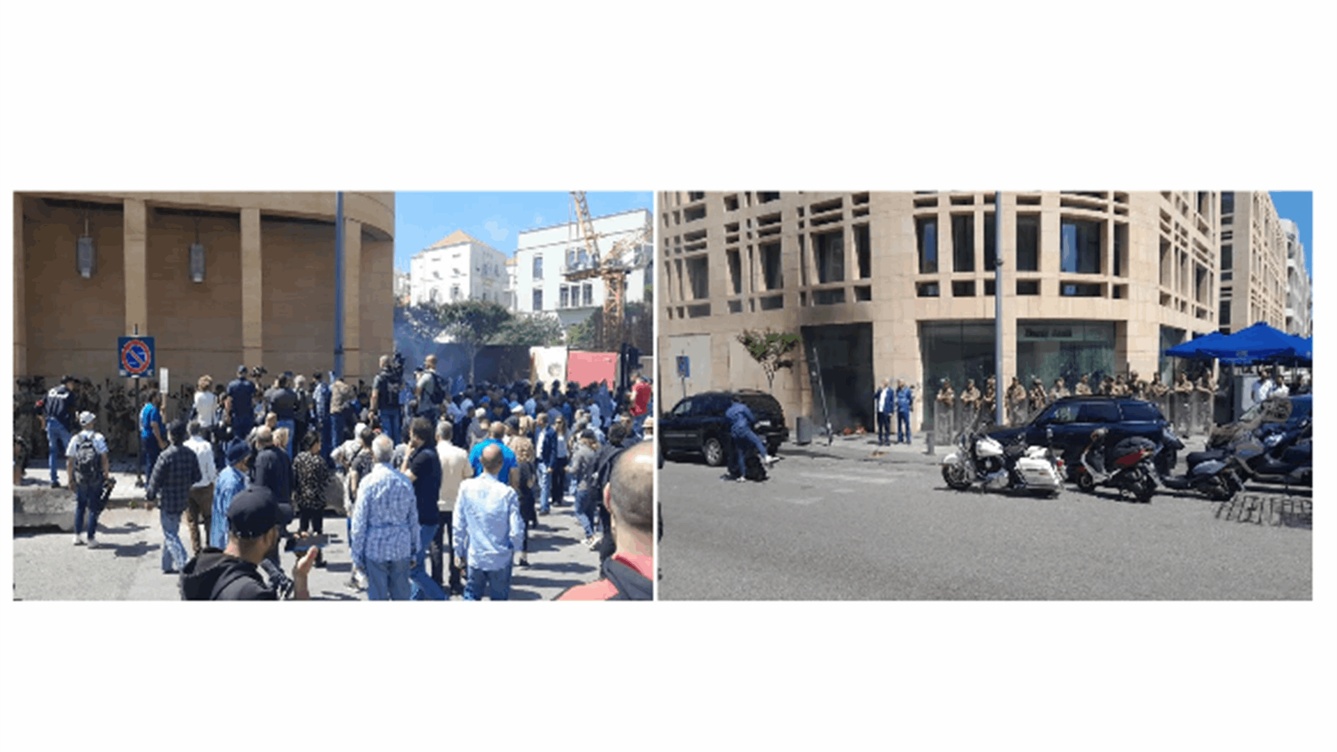 عدد من المودعين اعتصموا امام بنك عودة - باب ادريس وقاموا بتحطيم صرافه الآلي وأحرقوا الاطارات وقطعوا الطريق امام مجلس النواب