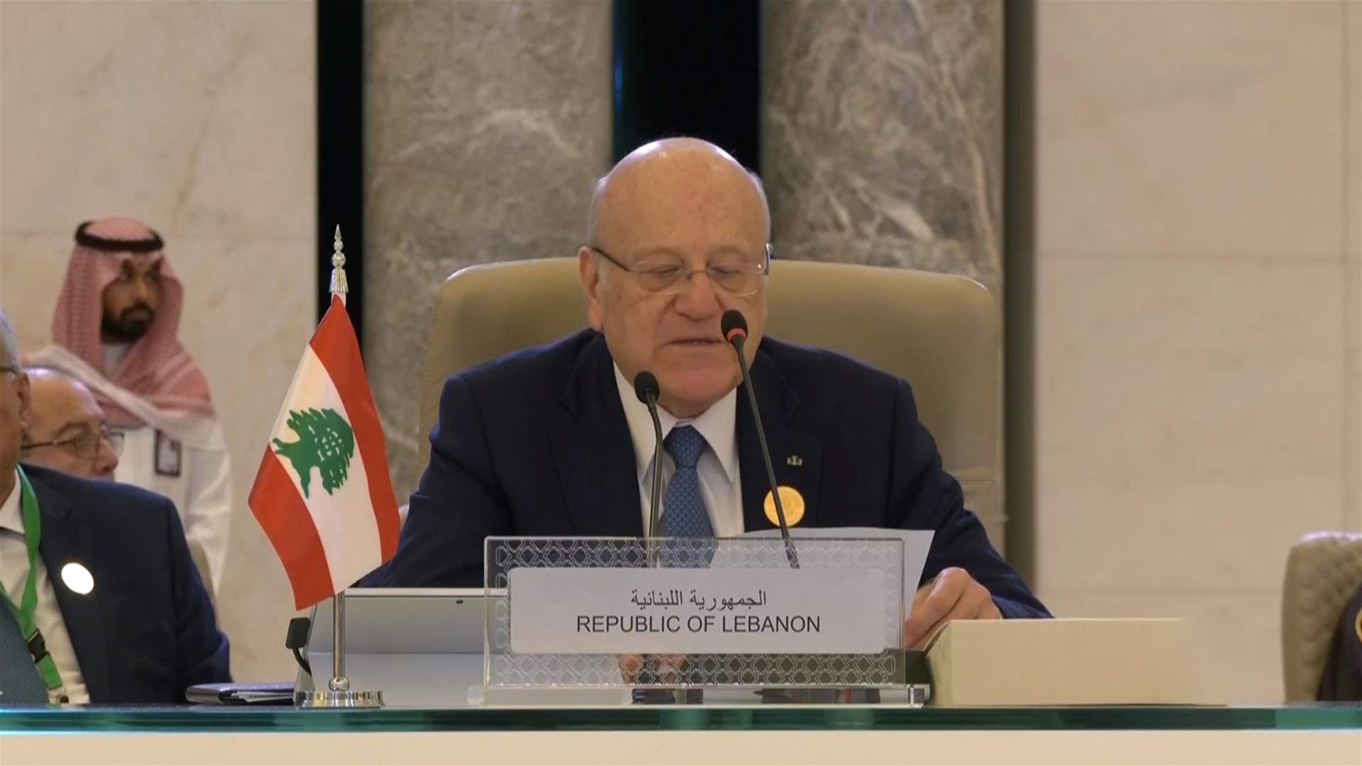 PM Najib Mikati highlights Lebanon&#39;s crisis at Arab League Summit