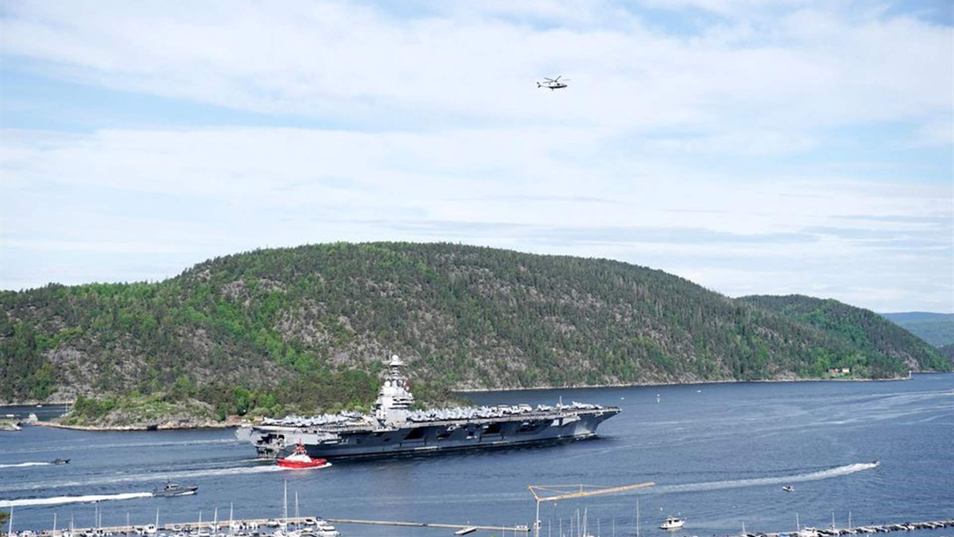 World's biggest aircraft carrier sails into Oslo for NATO exercises