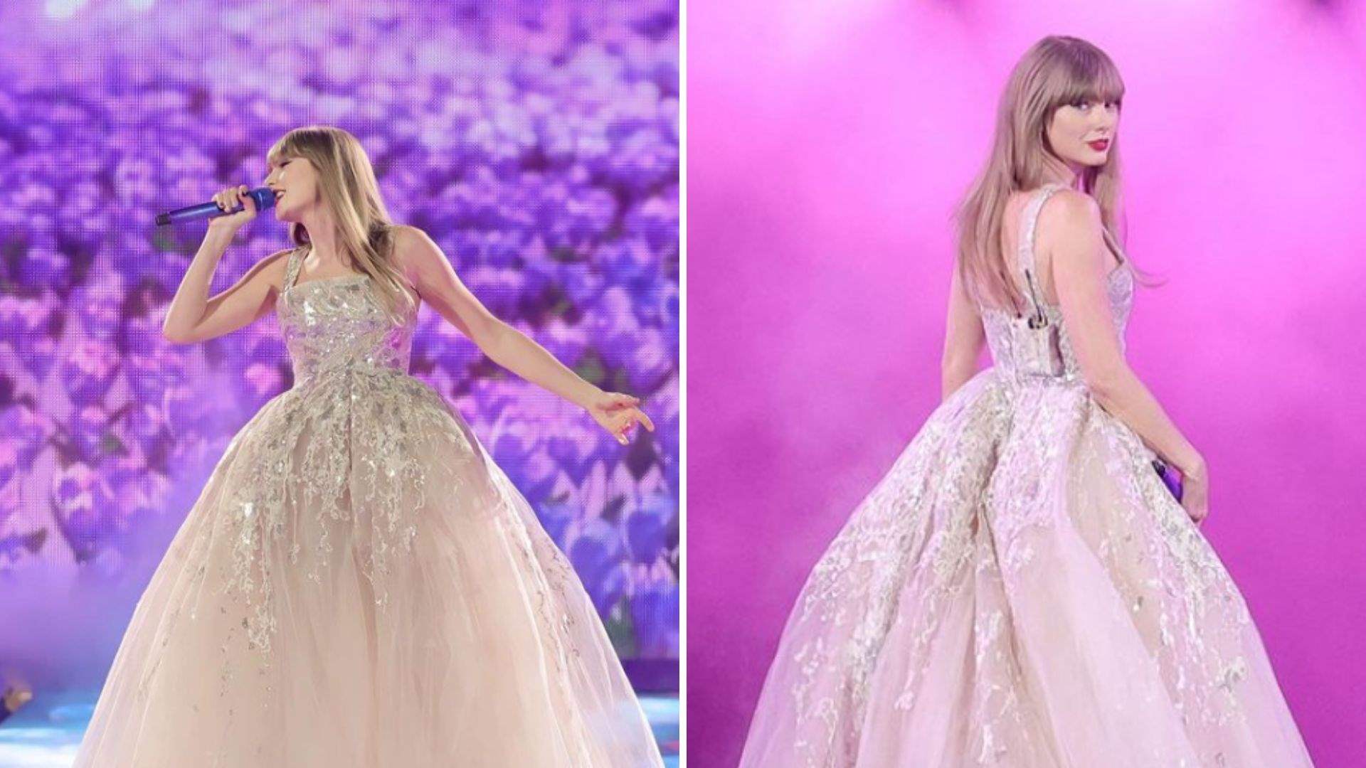 Taylor Swift blows away audience, debuting new Elie Saab gown 