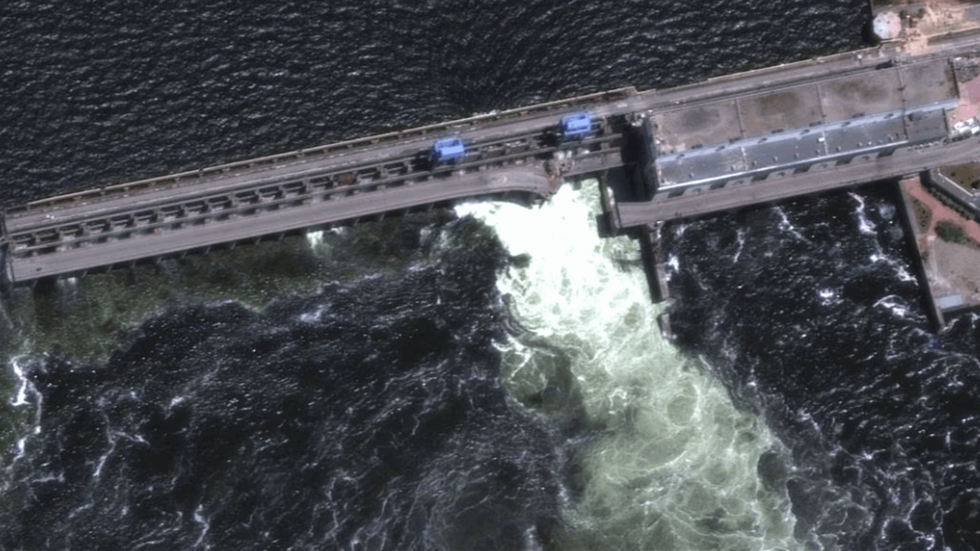 Ukraine dam supplying water to Crimea, nuclear plant is breached, unleashing floods