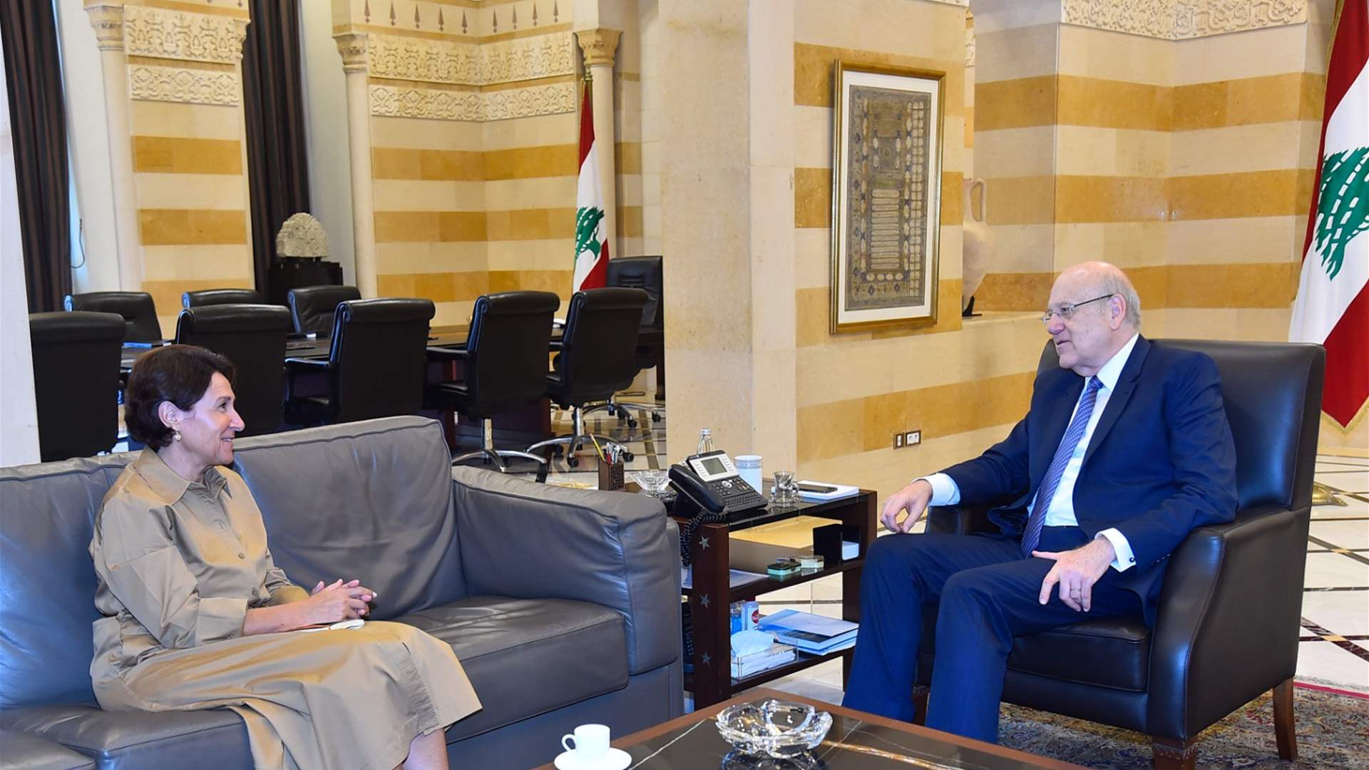 ميقاتي التقى السّفيرة الفرنسية.. وترأس إجتماعاً لبحث موضوع موازنة العام 2023