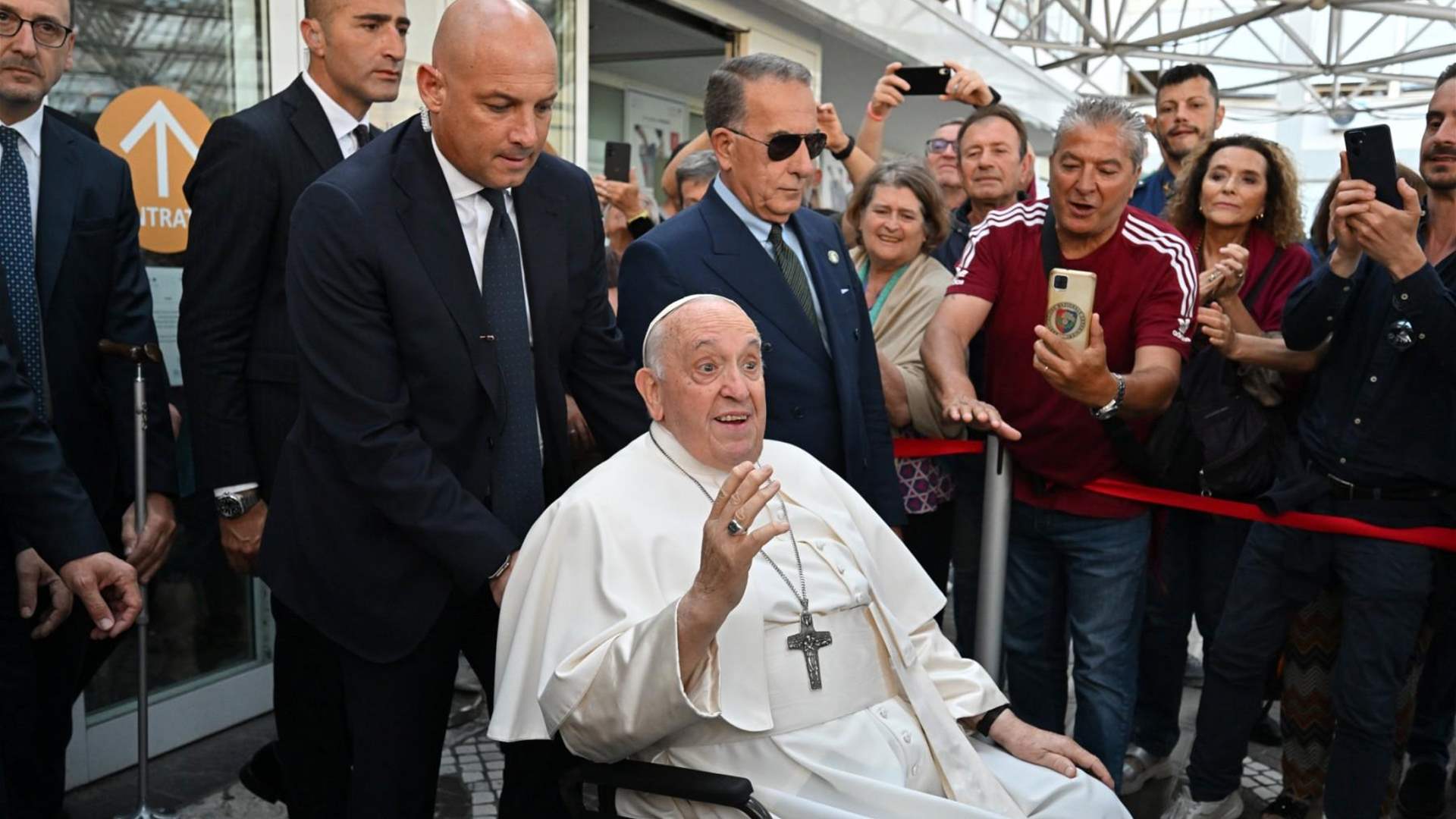Pope leaves hospital 'better than before' after operation