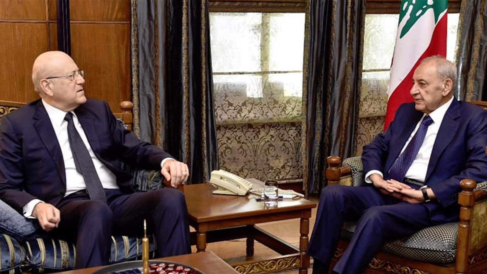 Berri meets Mikati in Ain el-Tineh