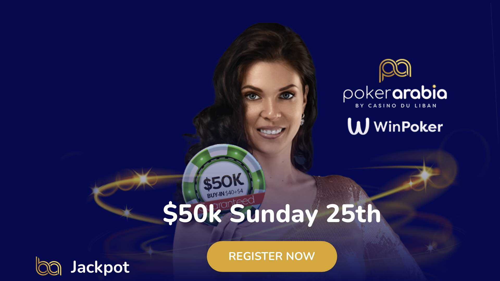 Join BetArabia $40+$4 $50,000 GUARANTEED. WinPoker welcoming tournament on Sunday the 25th at 8 PM www.BetArabia.com