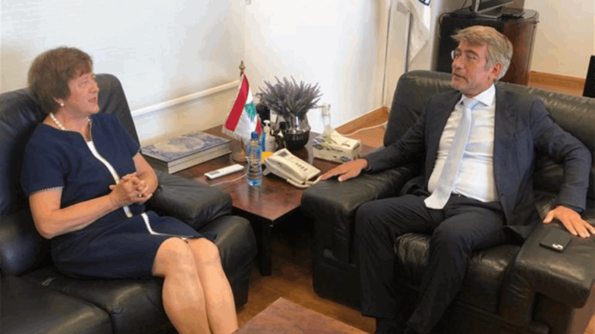 Lebanon&#39;s Energy Minister and UN Coordinator discuss recovery steps and support for refugee camps