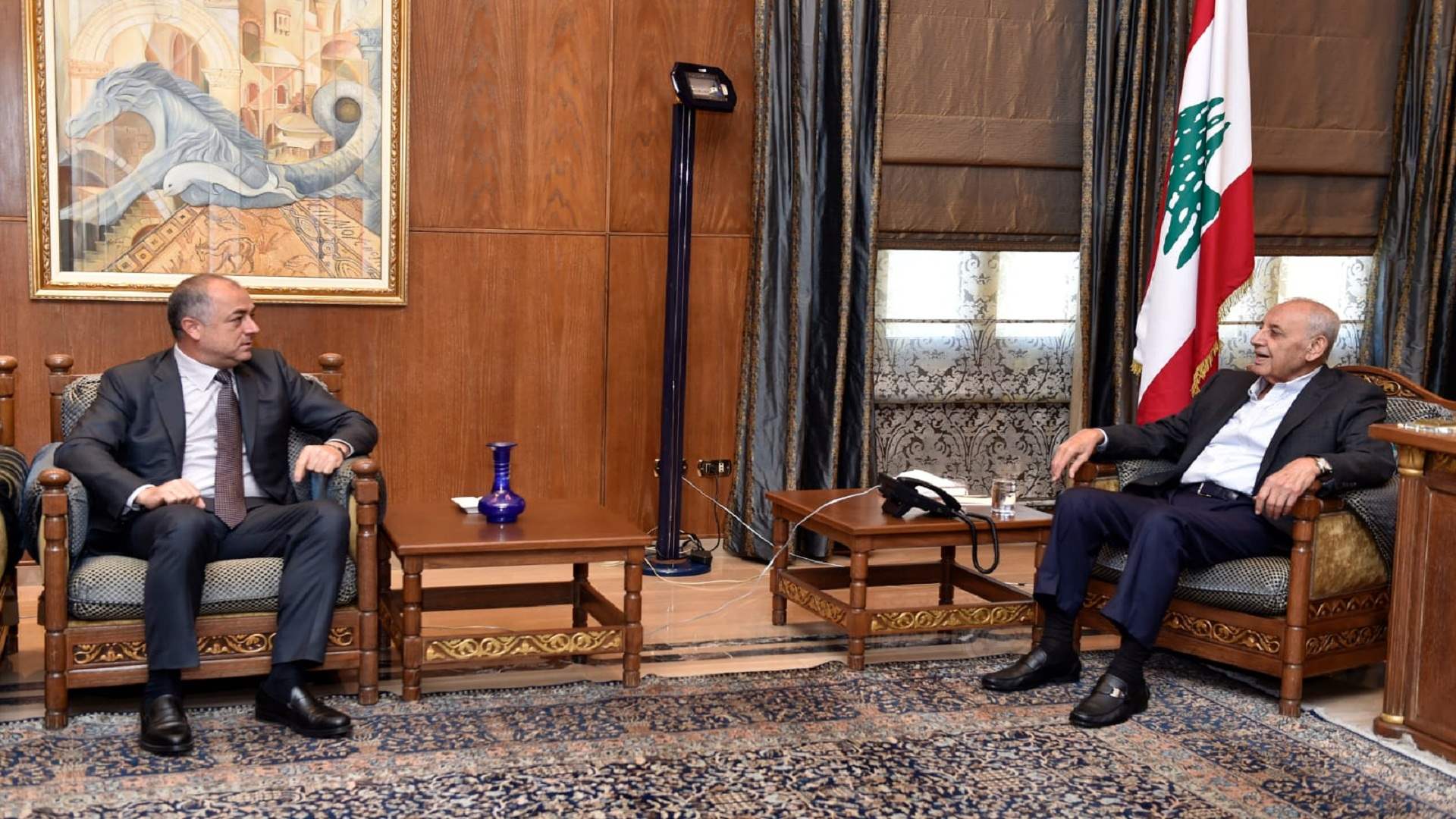 بري عرض مع السفير الإيراني الأوضاع العامة واستقبل بو صعب