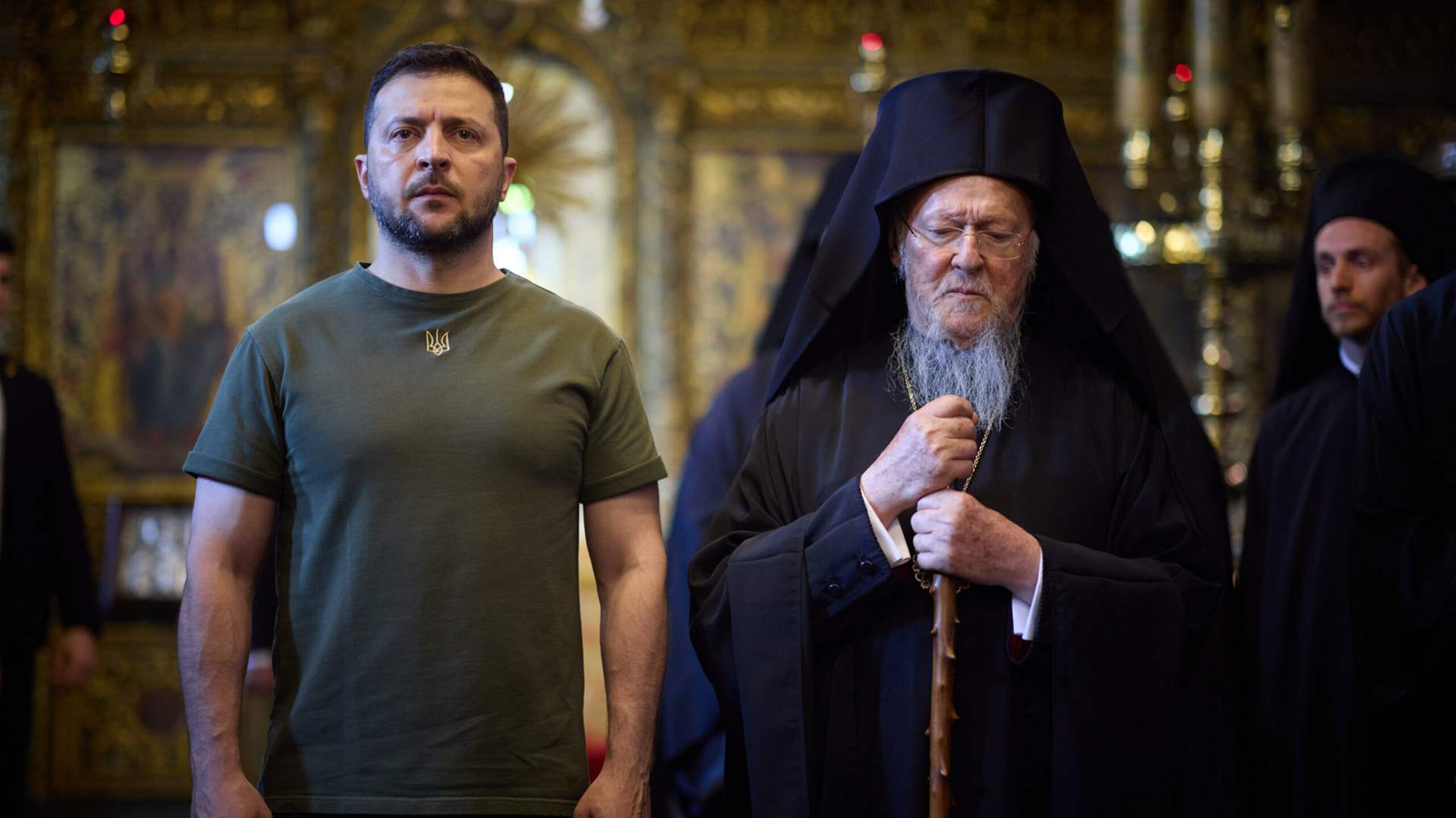 Zelensky prays with Patriarch of Constantinople Bartholomew