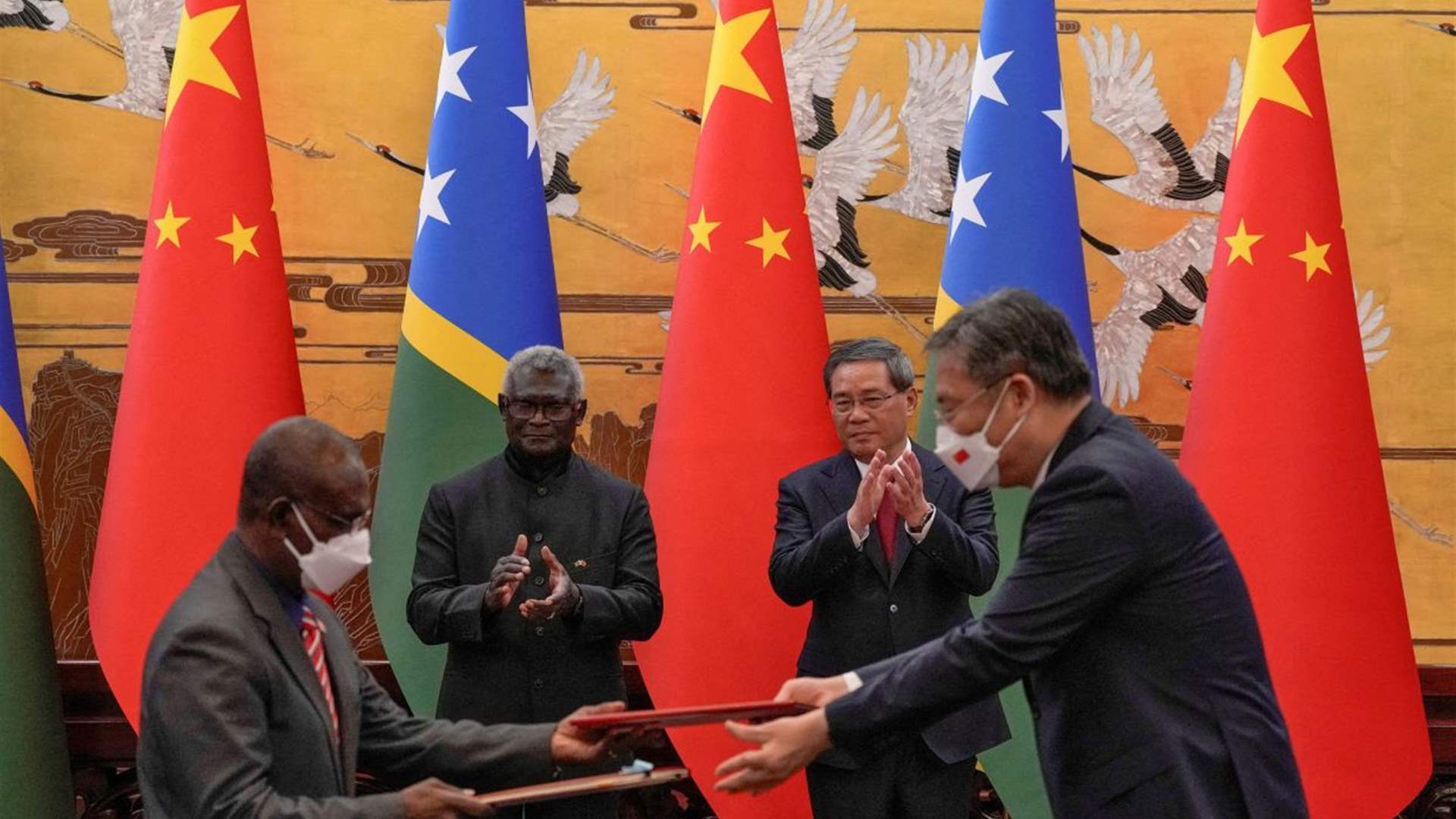 Australia and New Zealand urge China to publish details of their agreement with the Solomon Islands