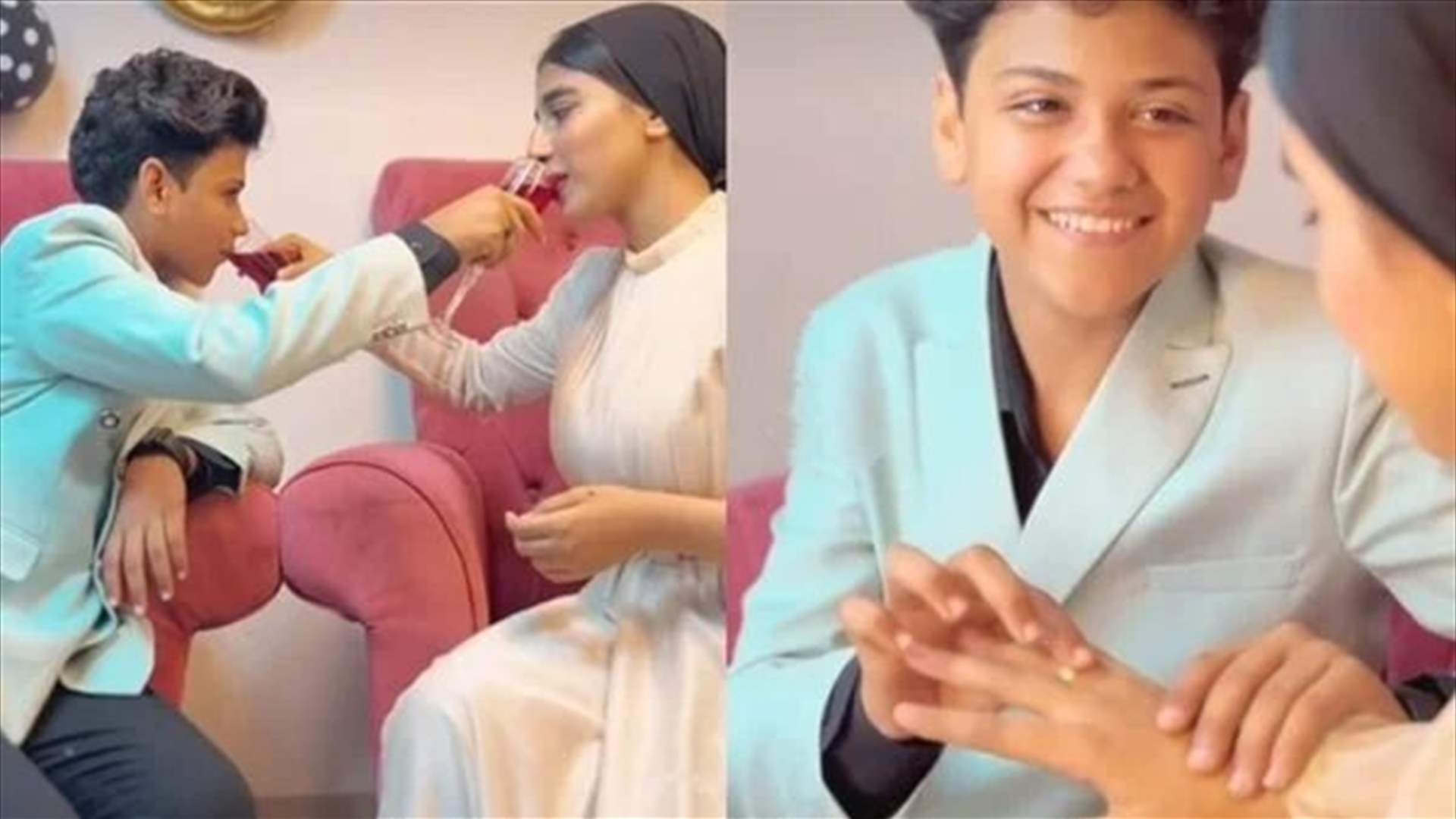 بعد انتشار قصتهما على مواقع التواصل..."بطل" تريند "أصغر عروسين في مصر" يكشف الحقيقة: سني مش صغير!
