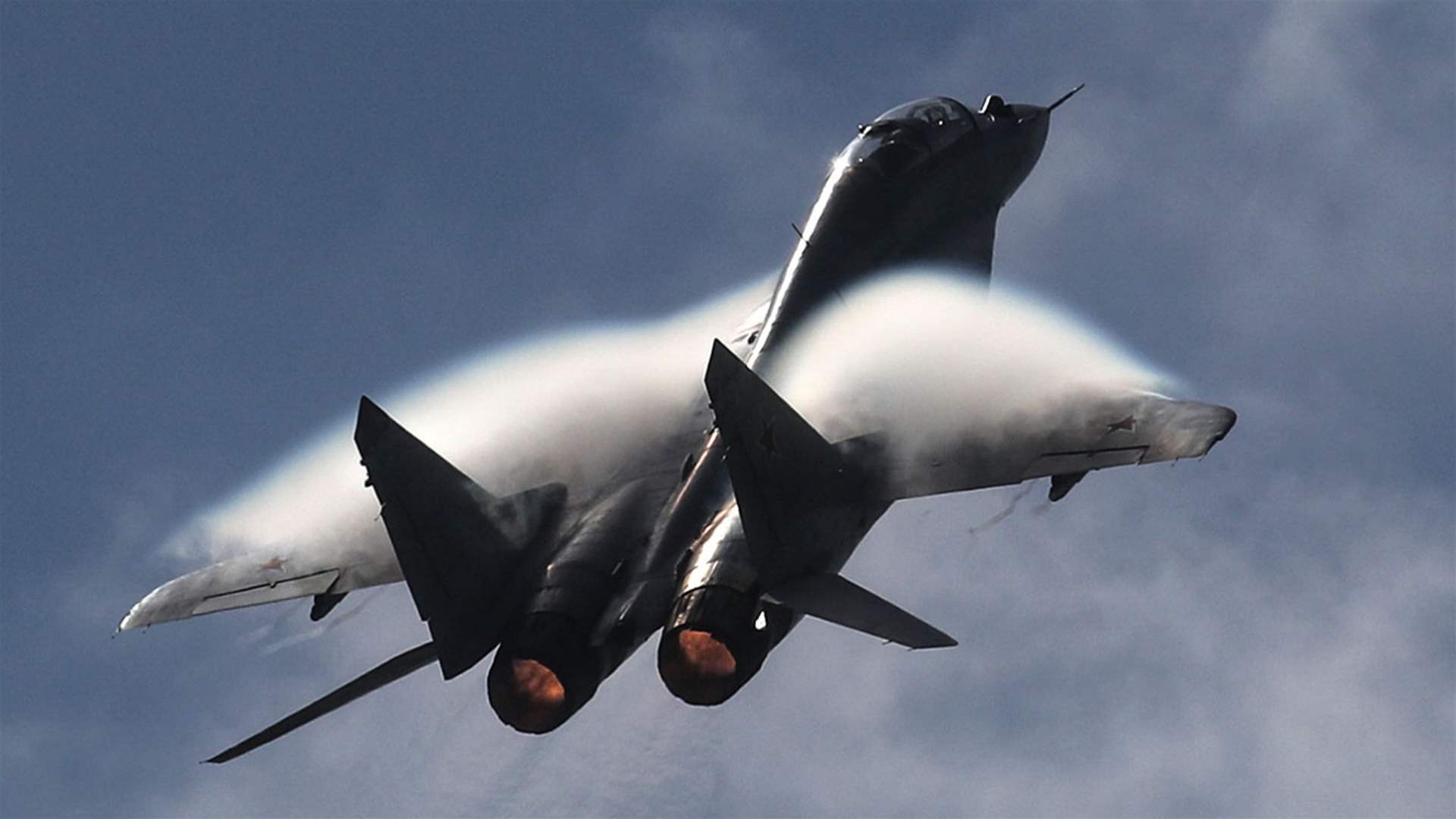 A Russian warplane crashed into the sea