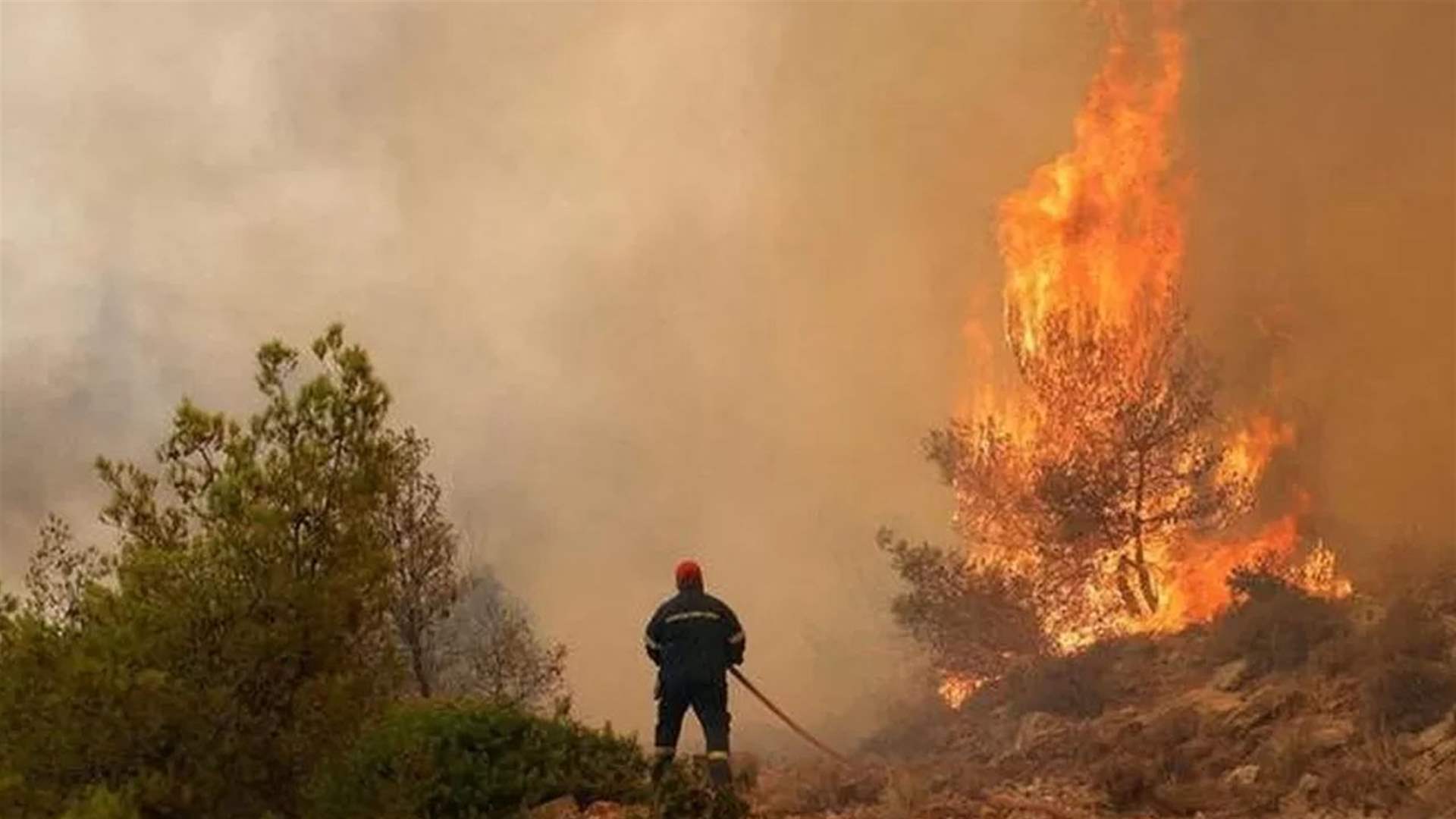 Firefighting continues in Greece and a slight drop in temperatures