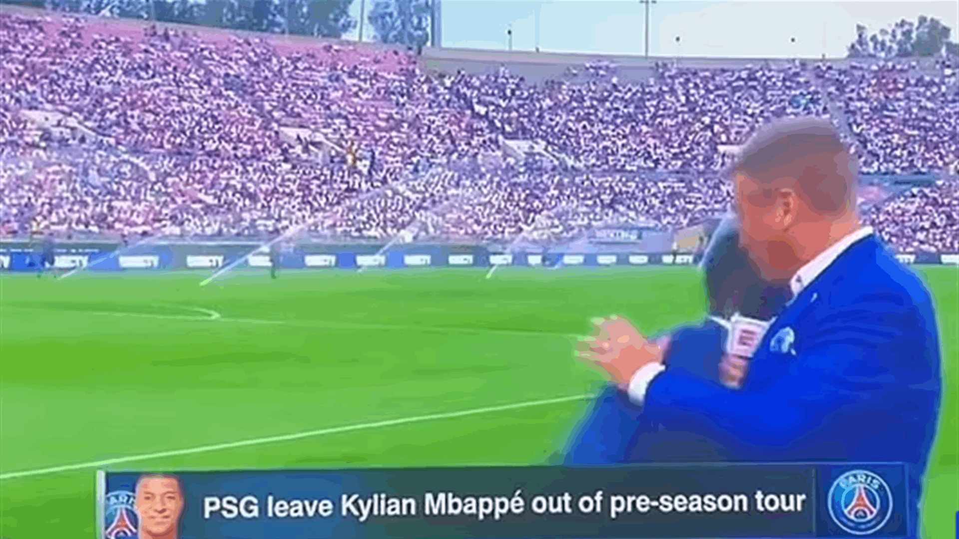 خلال بث مباشر في مباراة ميلان وريال مدريد... مذيع ولاعب سابق سقط أرضاً وفقد وعيه مباشرة على الهواء! (فيديو)