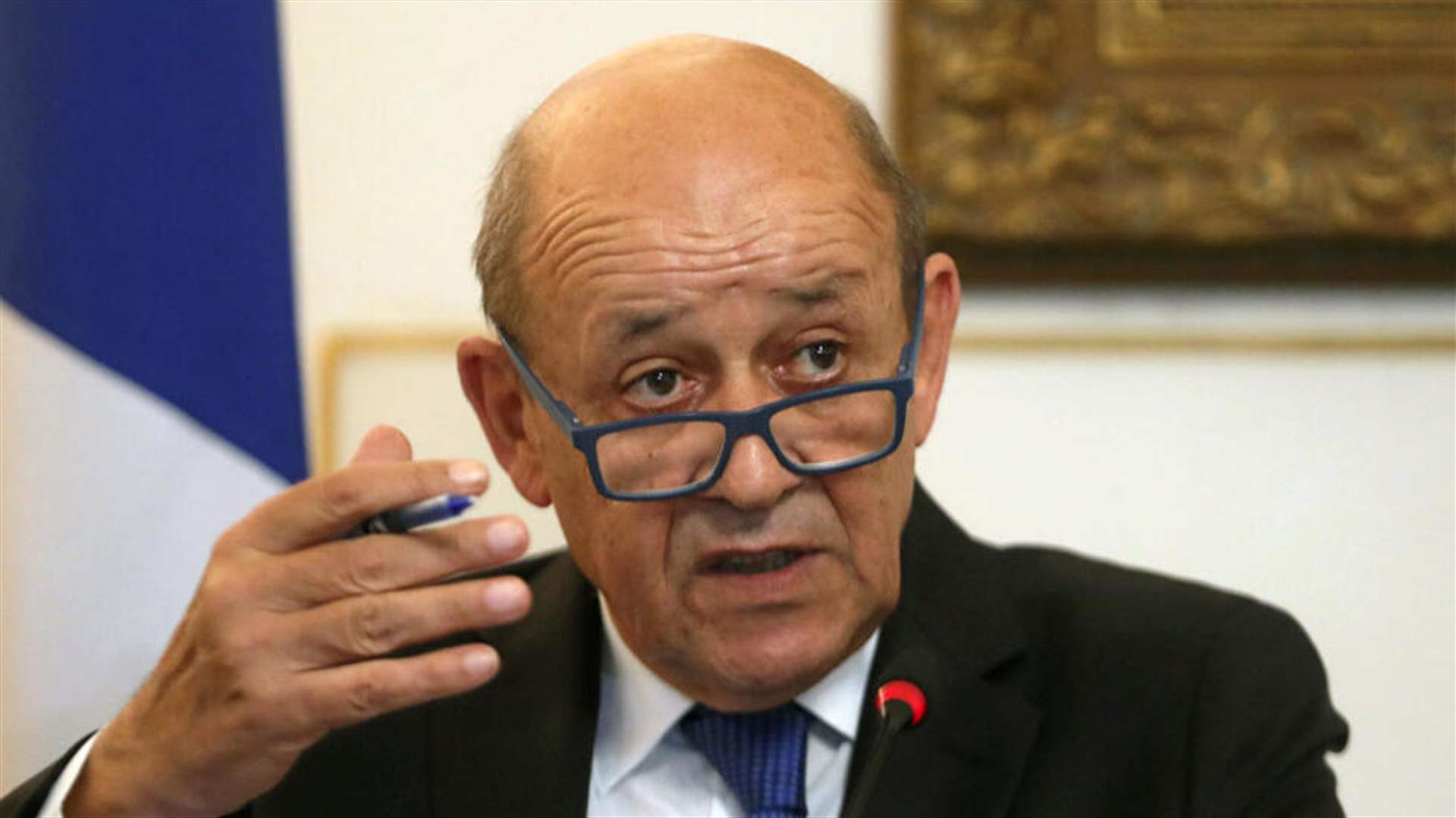 MPs Marc Daou, Michel Doueihi, and Waddah al-Saddek meet Le Drian  