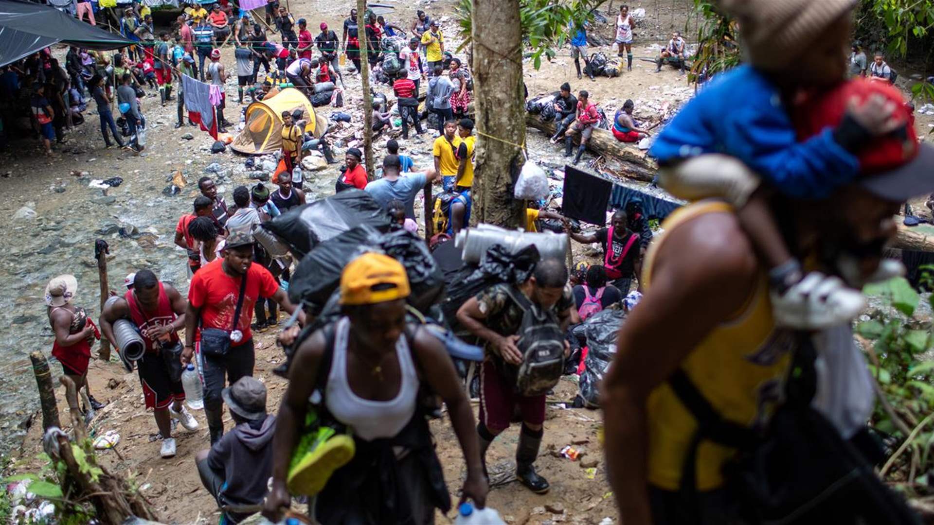 Migrants crossing Panama&#39;s dangerous Darien Gap region in record numbers to reach the United States