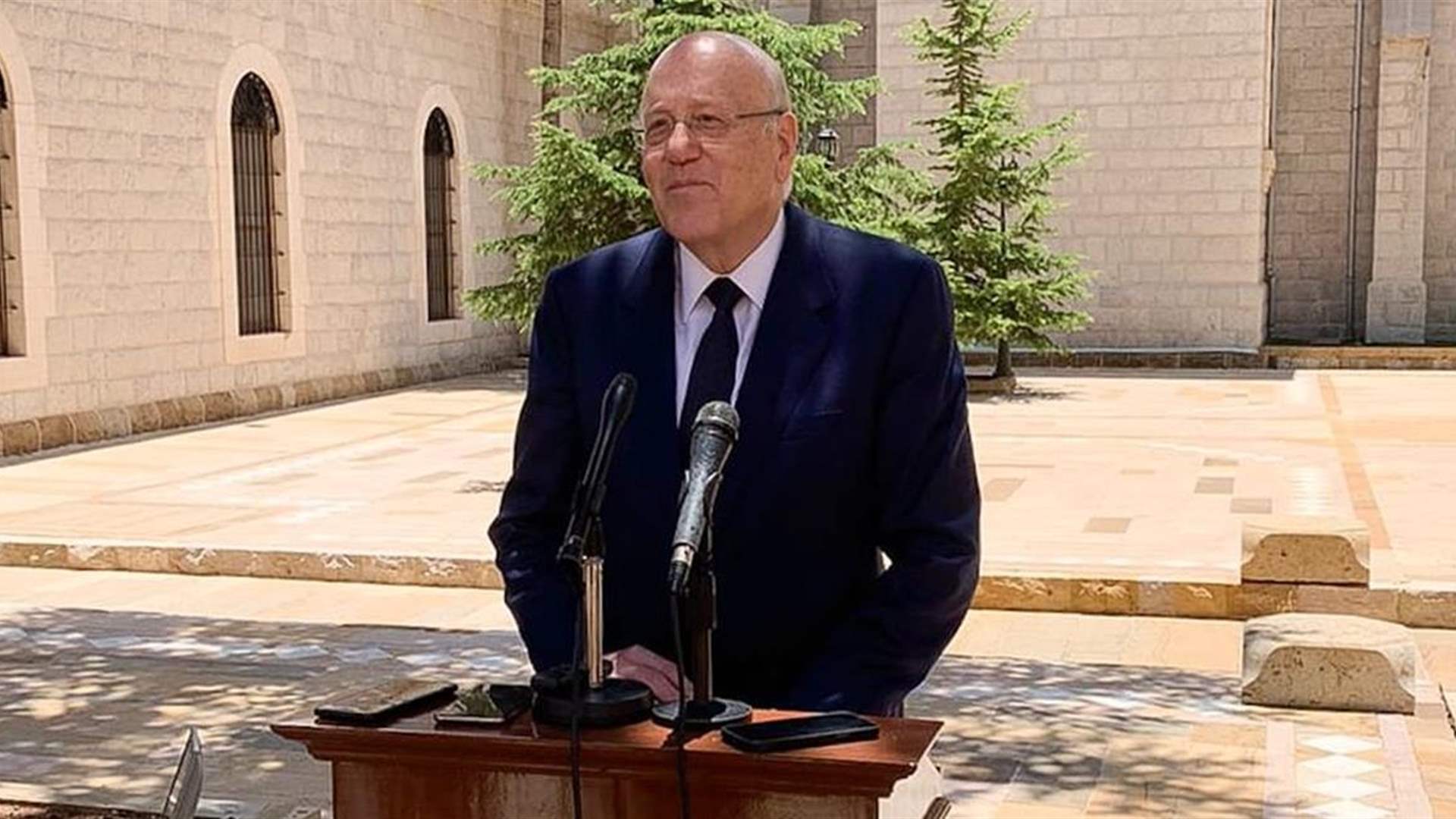 ميقاتي من الديمان: هدفي ليس تجاوز صلاحيات أحد وجلسة حكومية الثلاثاء في الديمان