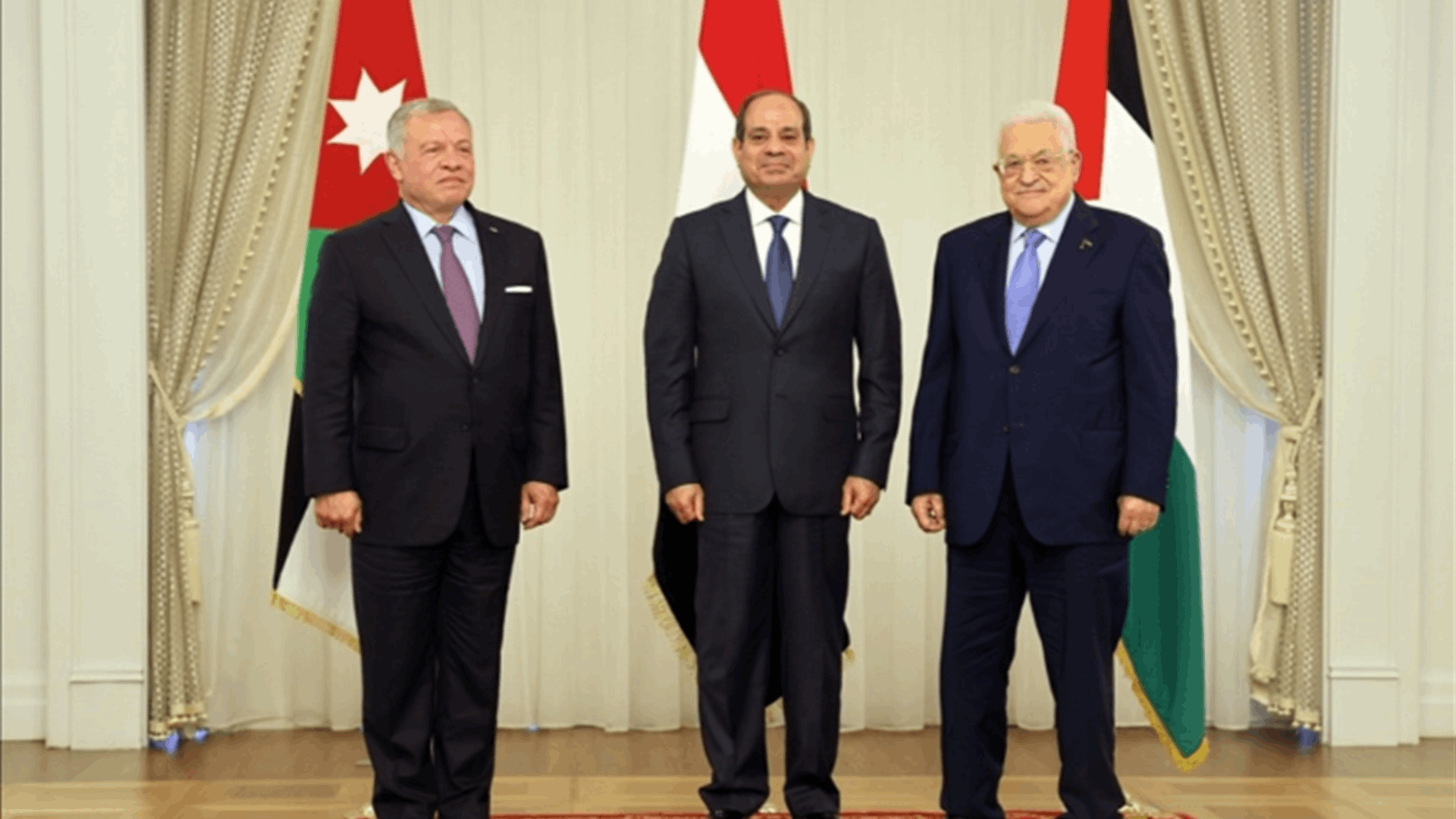 قمة ثلاثية في مصر جمعت السيسي وعباس وملك الأردن واكدت اولوية القضية الفلسطينية