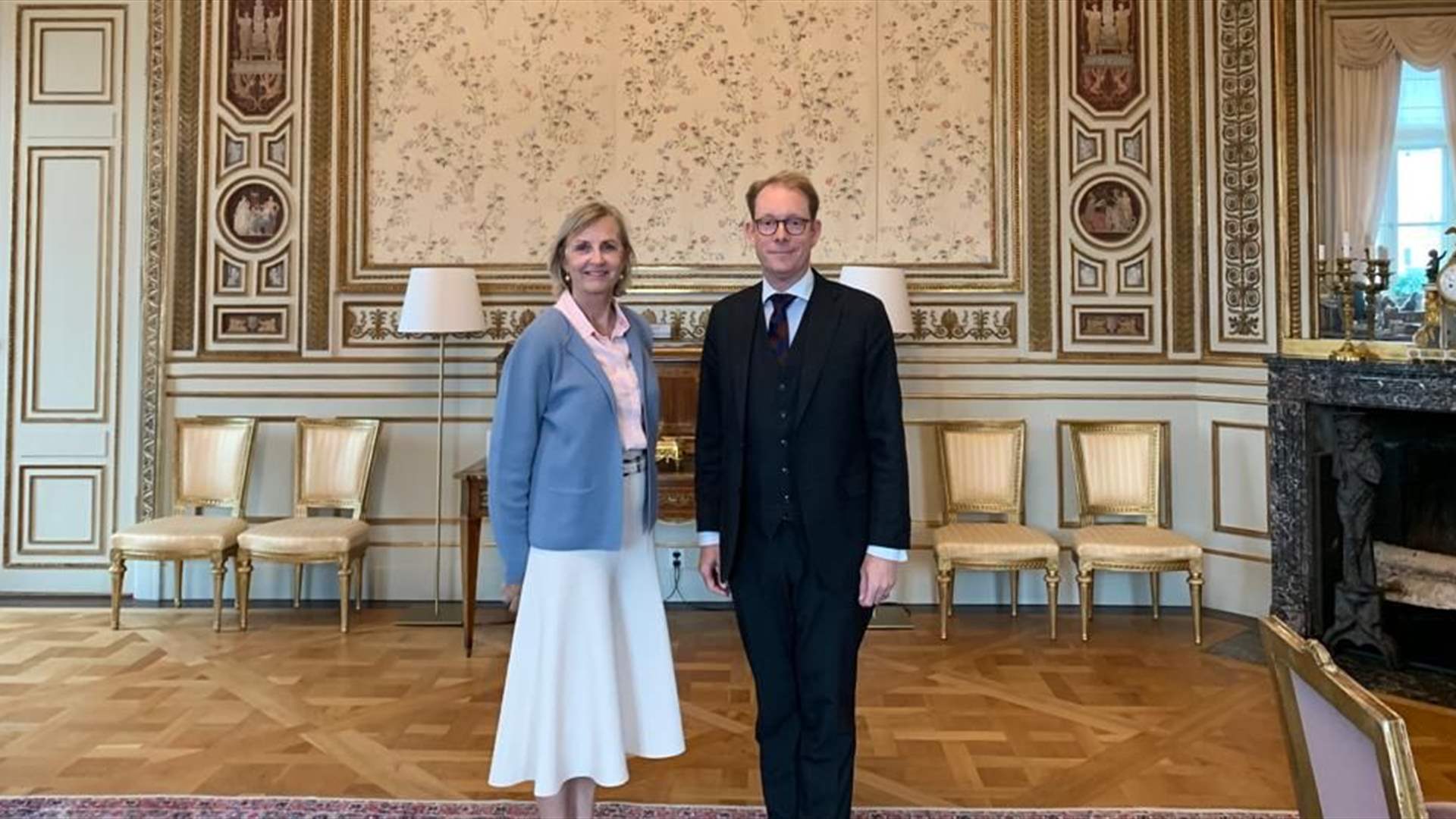سفيرة السويد لدى لبنان آن ديسمور تلتقي وزير الخارجية السويدي توبياس بيلستروم لإطلاعه على المنظور اللبناني تجاه الأحداث الأخيرة في ستوكهولم فضلا عن الحادث الأمني ​​في بيروت