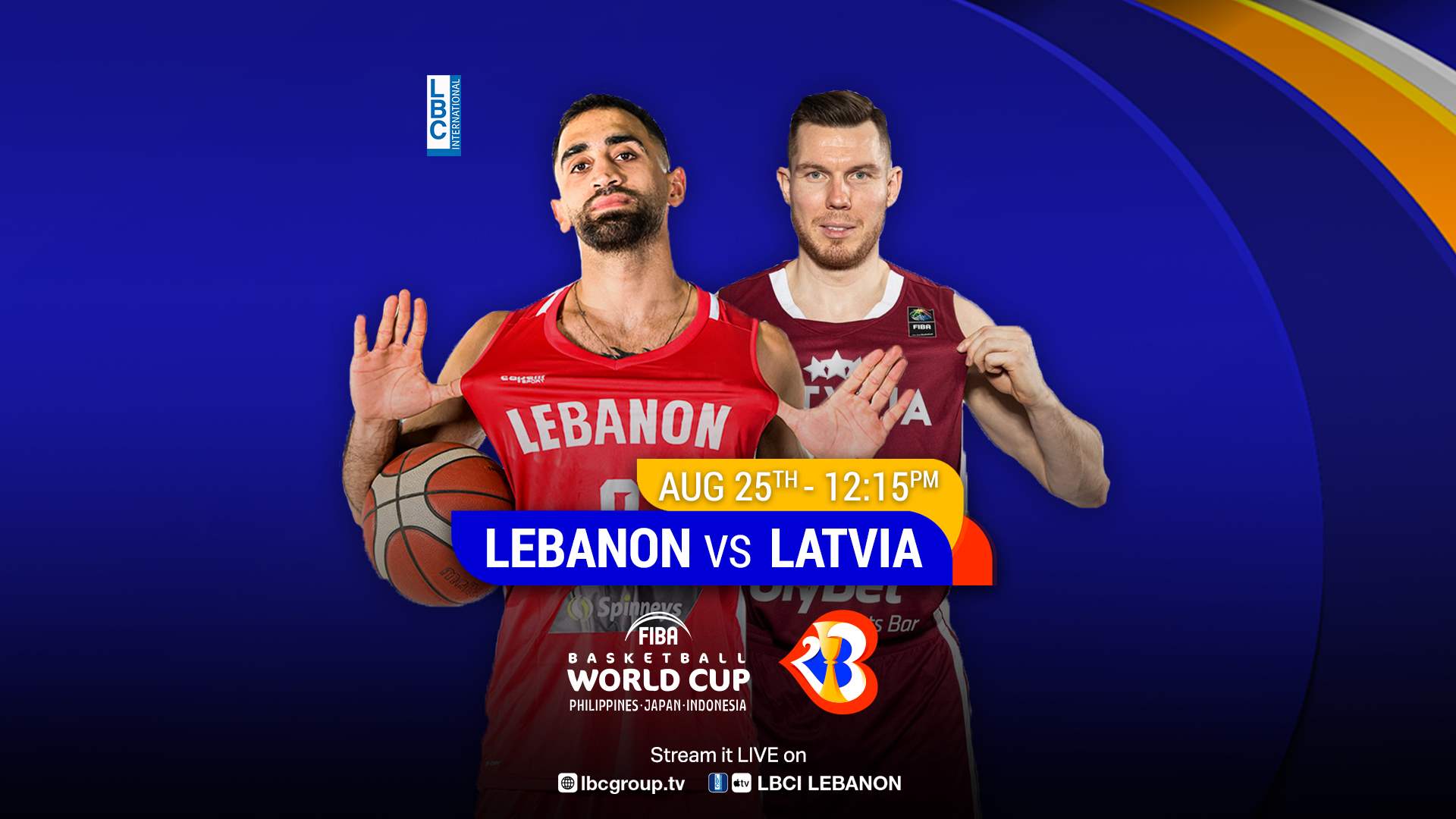 Tip-off Alert! Lebanon vs Latvia in the FIBA Basketball World Cup at 12:10 PM. Tune in on LBCGroup.tv or LB2!