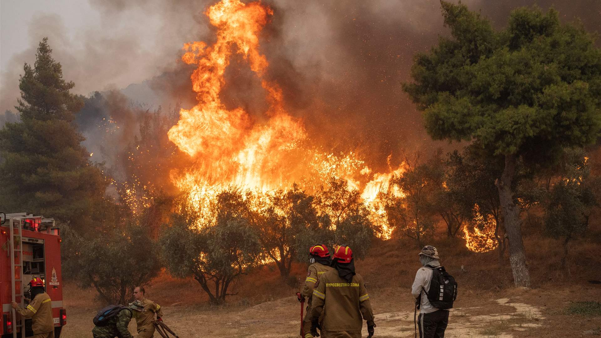 Volunteer firefighters in Greece on alert to &quot;save their mountain&quot;