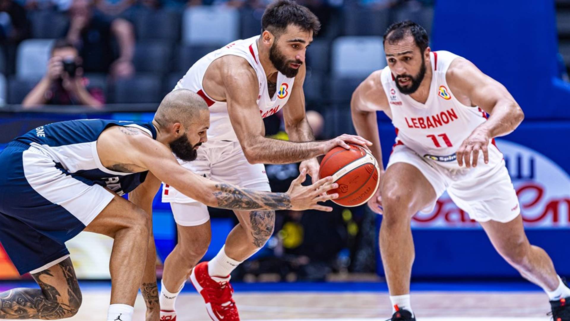 Final Score: France narrowly defeats Lebanon, 85-79. A hard-fought match till the end.