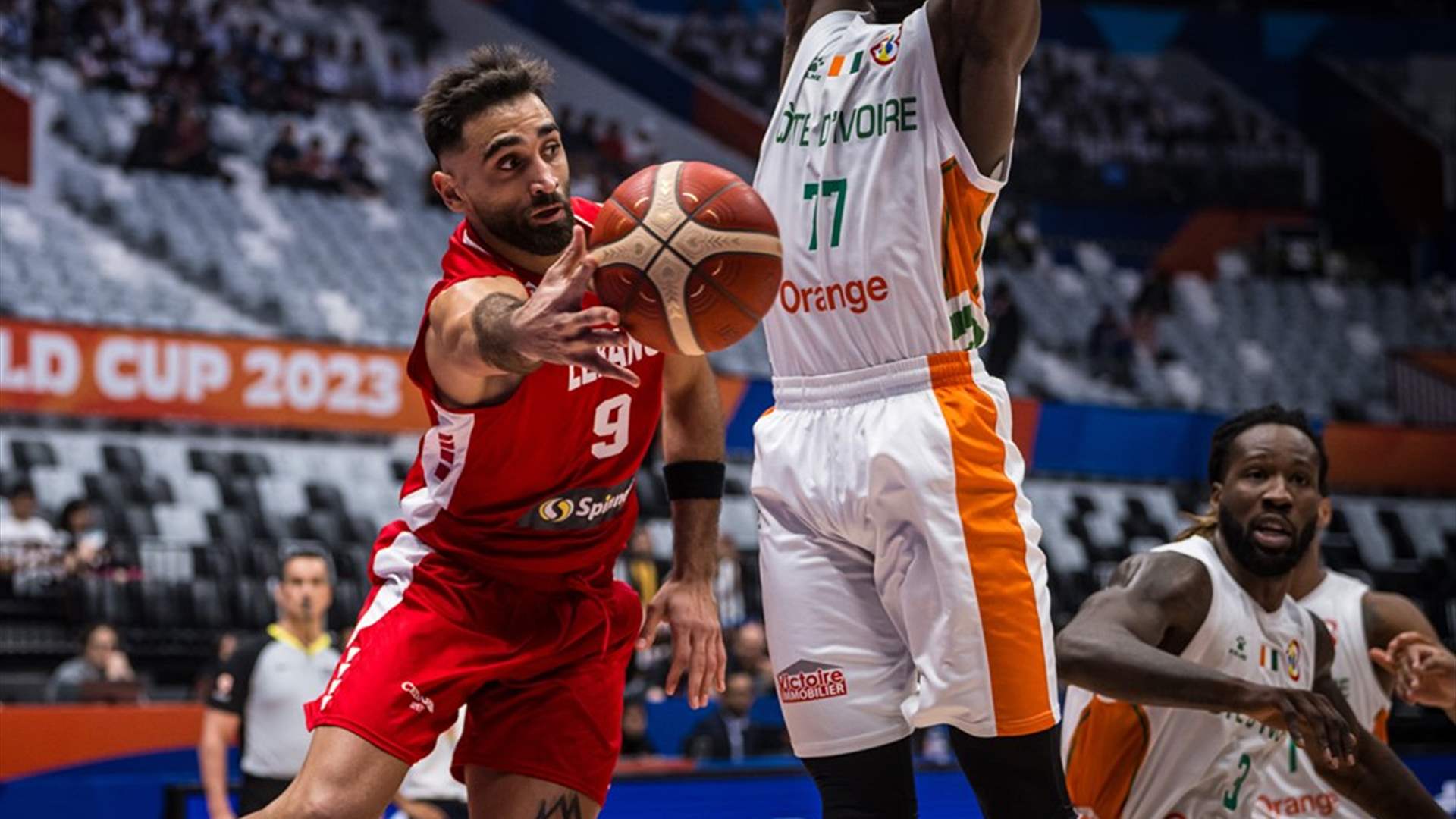 Half-time: Lebanon is on fire, leading C&ocirc;te d&#39;Ivoire 55-41! Don&#39;t miss the thrilling second half on LBCGroup.tv or LB2!