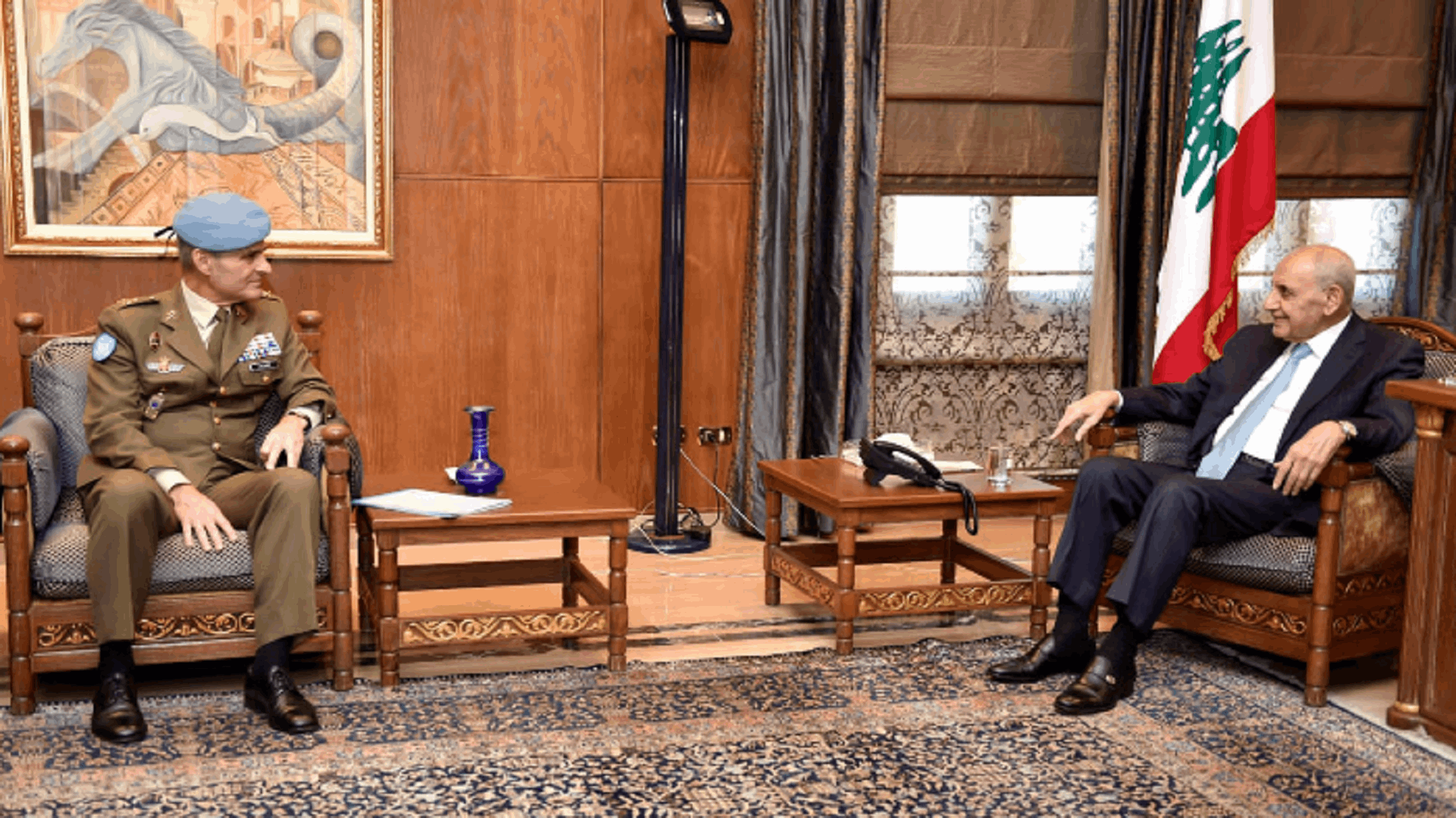 Speaker Berri meets UNIFIL Commander
