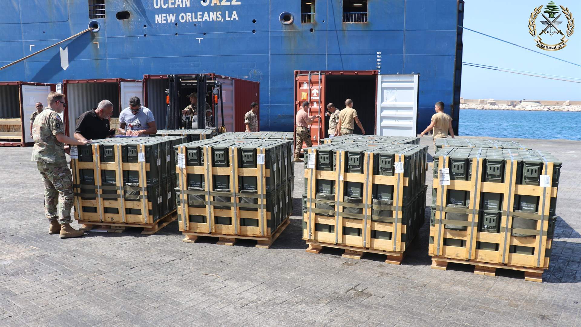 Lebanese Army receives ten containers of ammunition in US support