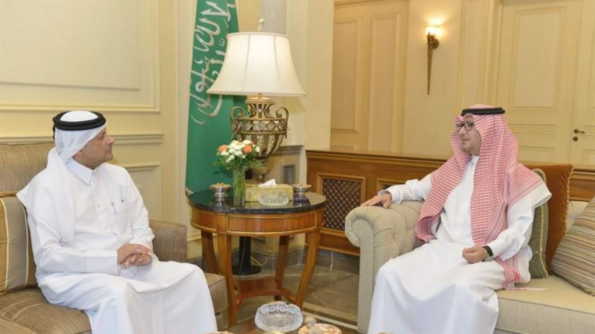 Saudi Ambassador to Lebanon meets his Qatari counterpart to address the latest developments in the Lebanese file