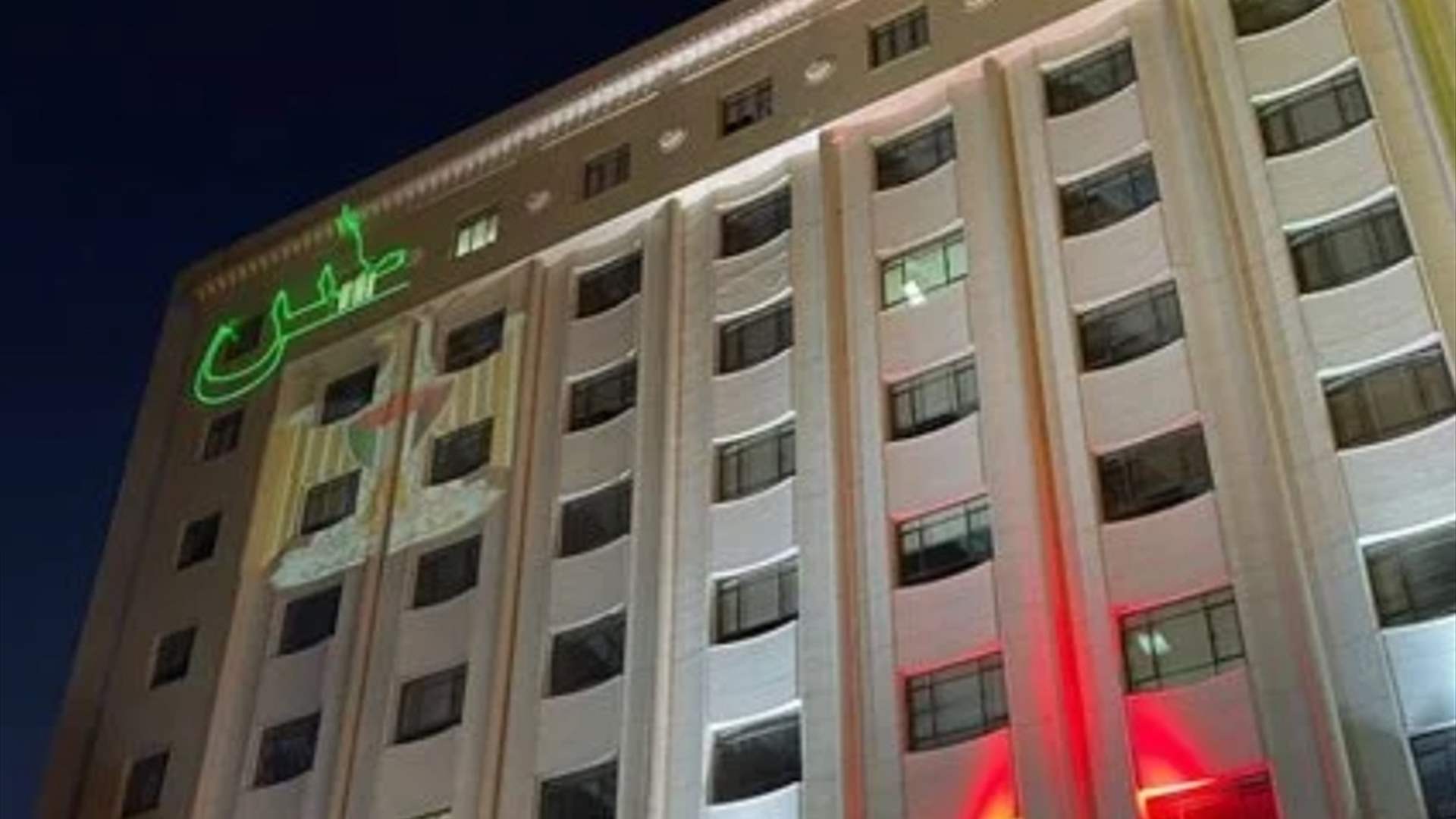 إضاءة مبنى جامعة الدول العربية بألوان علم فلسطين