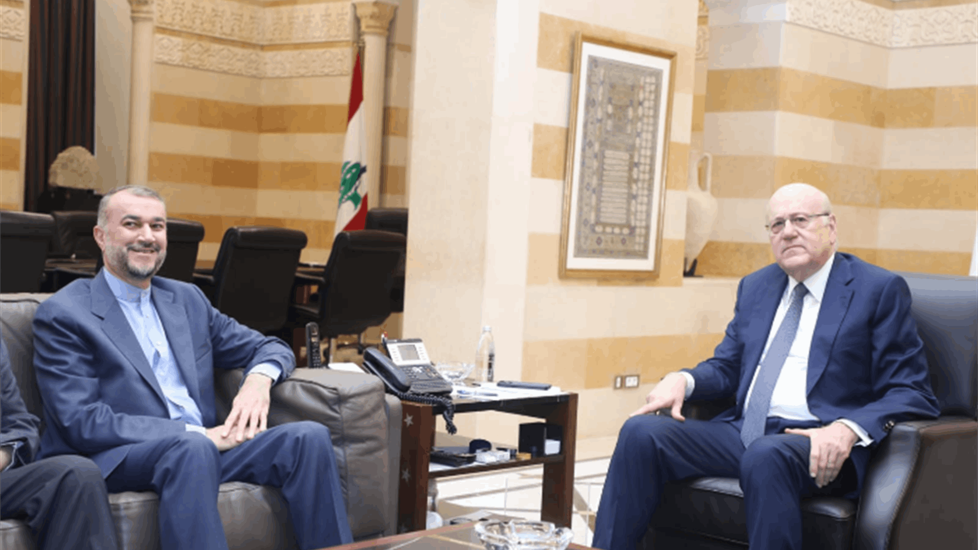 عبد اللهيان خلال لقائه ميقاتي: أمن لبنان والحفاظ على الهدوء فيه هدف زيارتي