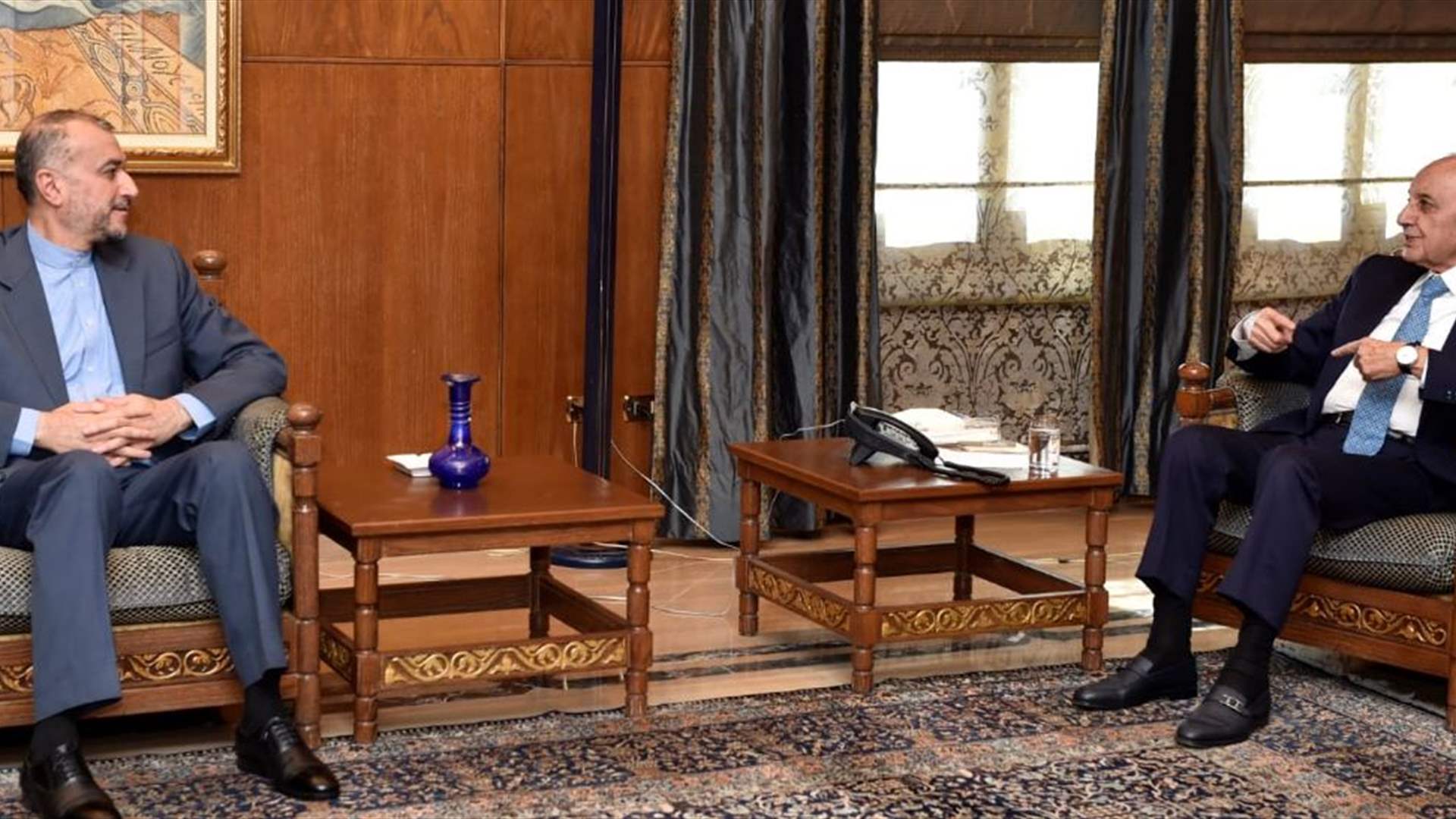 Berri discusses Lebanon&#39;s situation with French Ambassador, Iran&#39;s Foreign Minister, and UN Special Coordinator